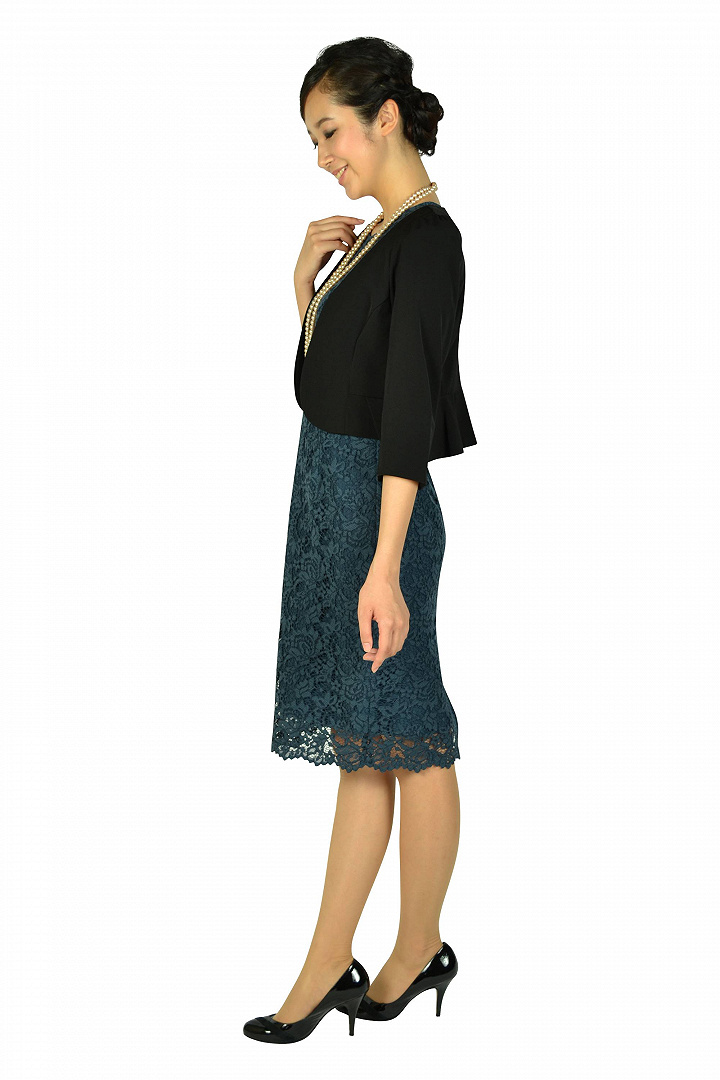 総レースタイトアッシュネイビードレスセット