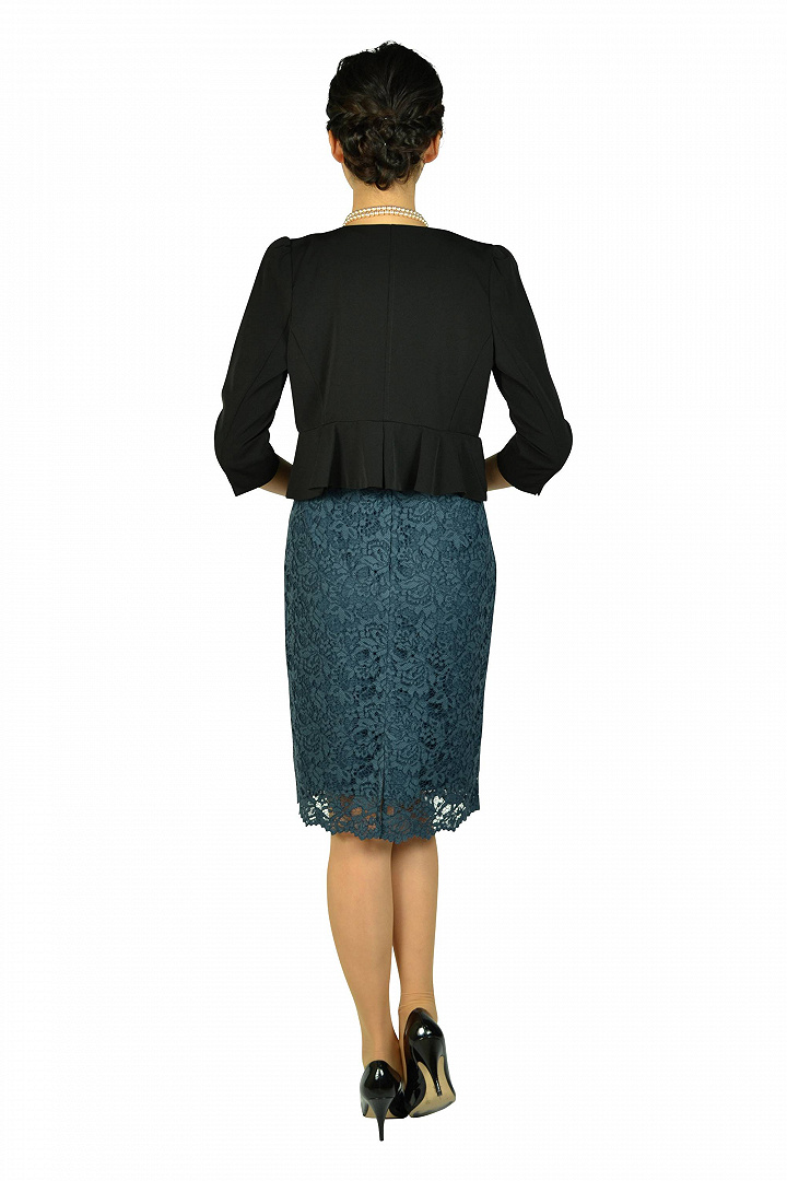 総レースタイトアッシュネイビードレスセット