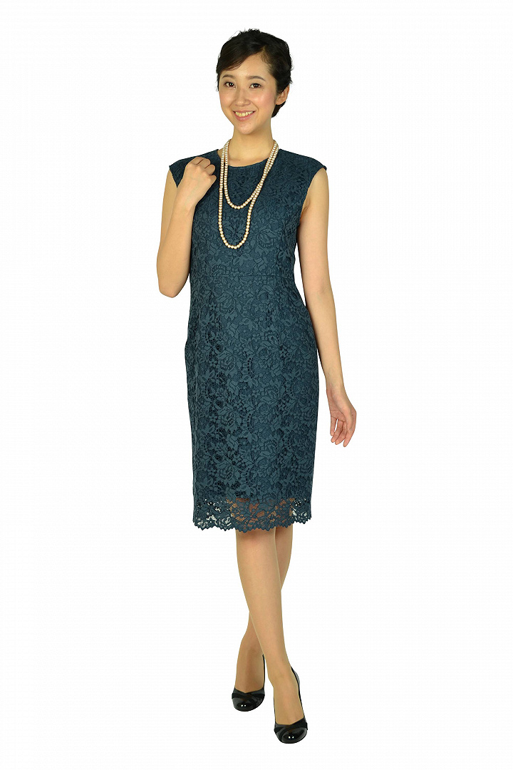 総レースタイトアッシュネイビードレスセット