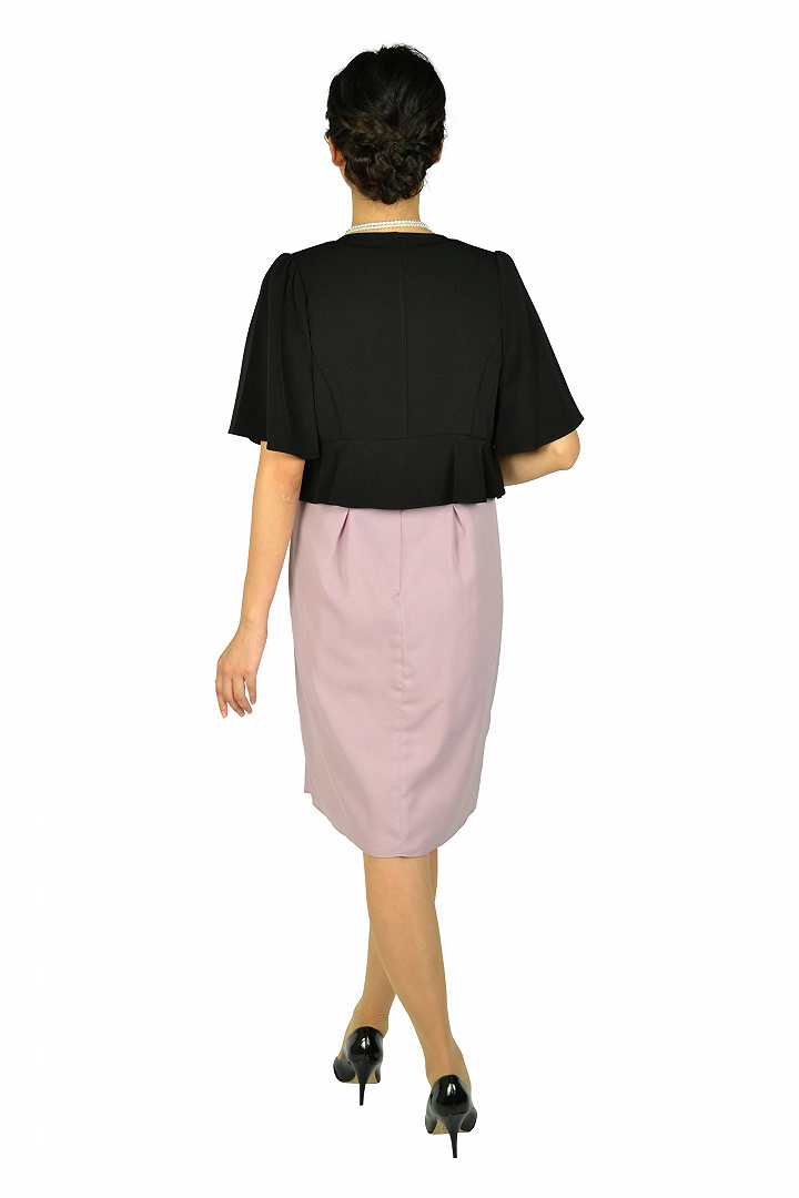 ウエストタックアッシュピンクドレスセット