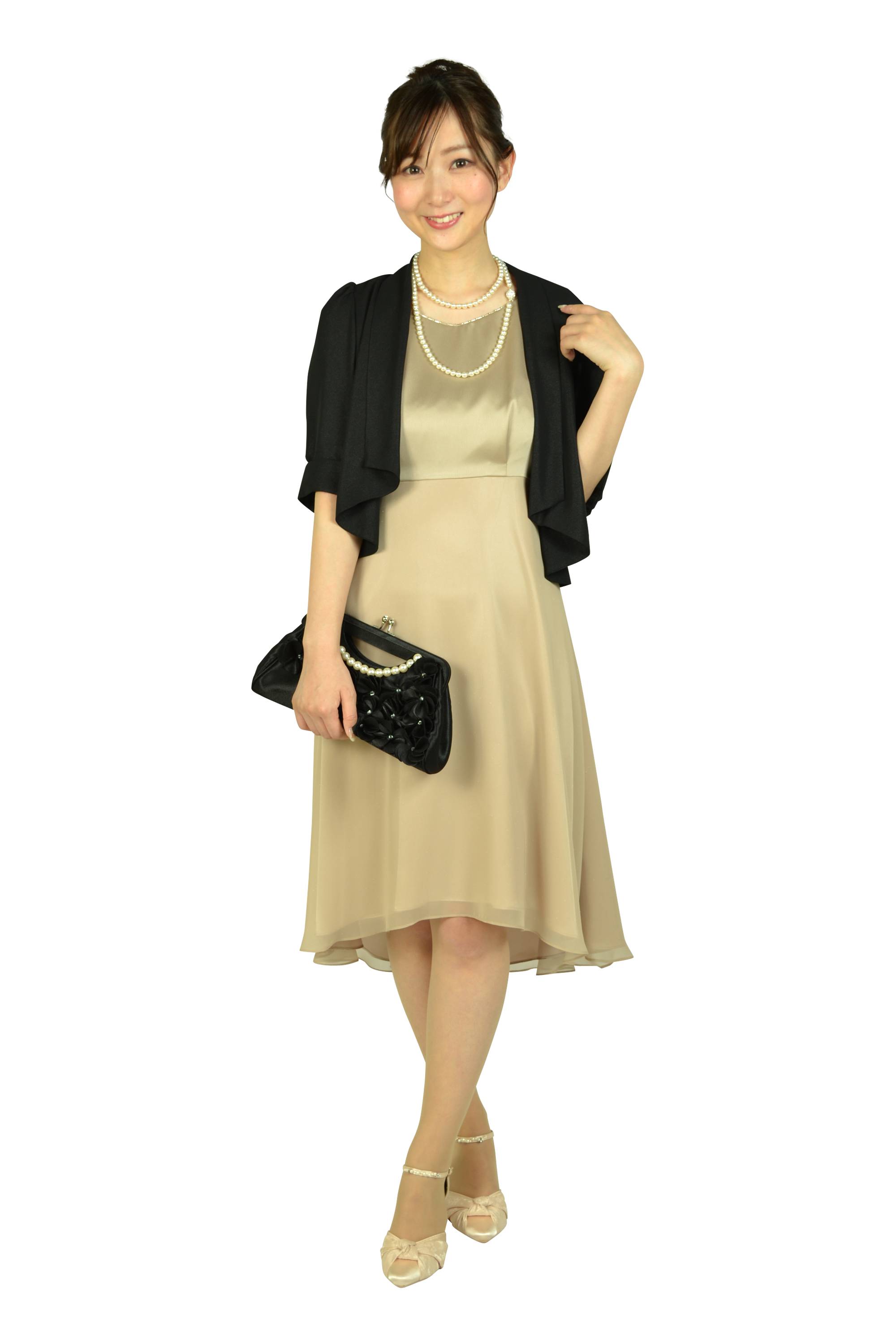 3Dフラワーパールブラックバッグ