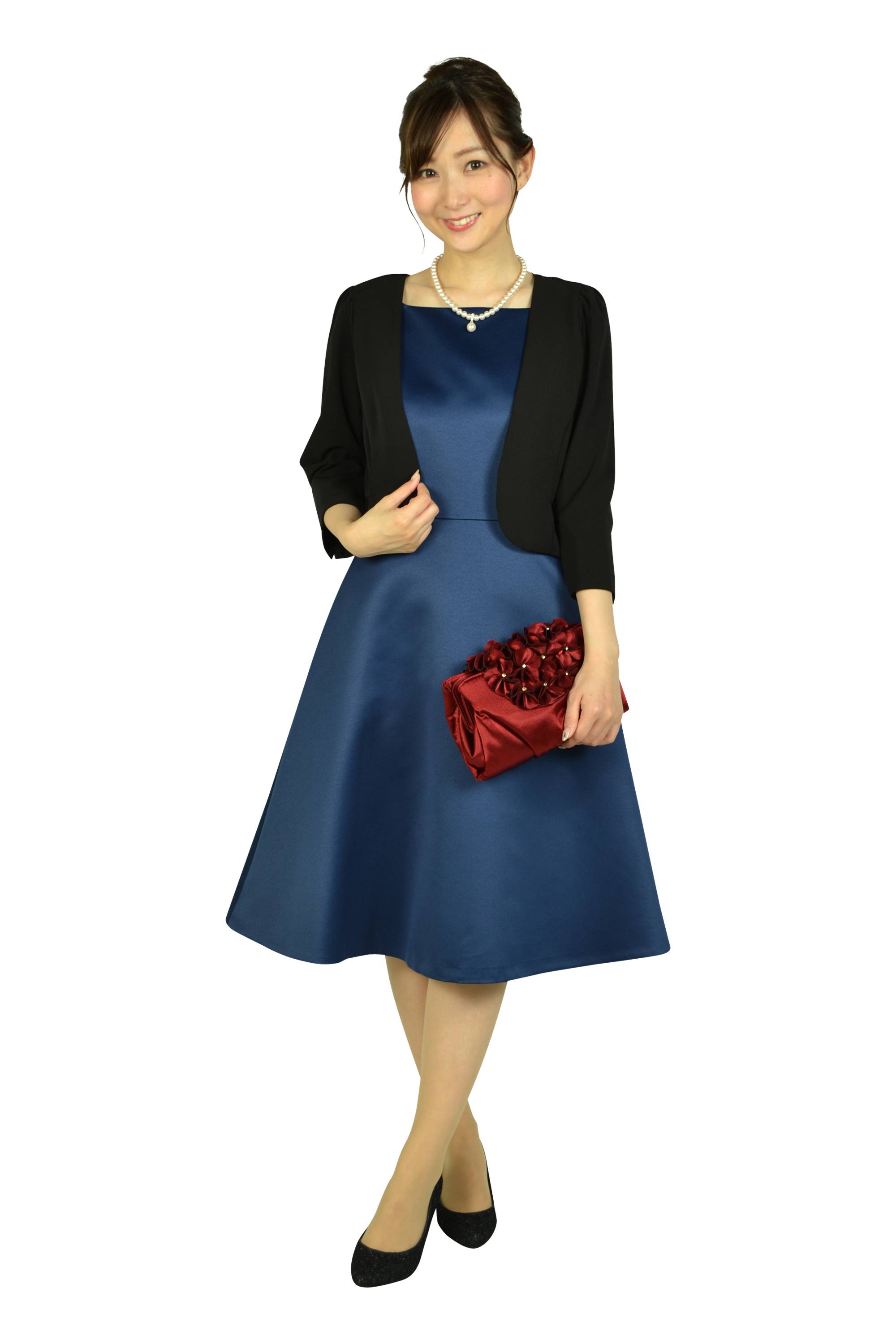 STRAWBERRY-FIELDS 上品シンプルネイビードレスセット (M) をレンタル