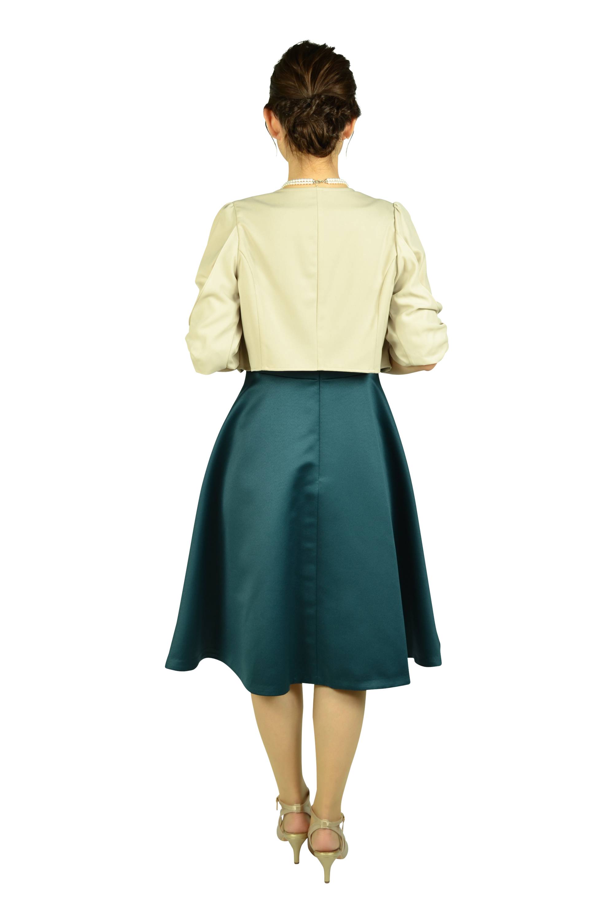 上品シンプルグリーンドレスセット