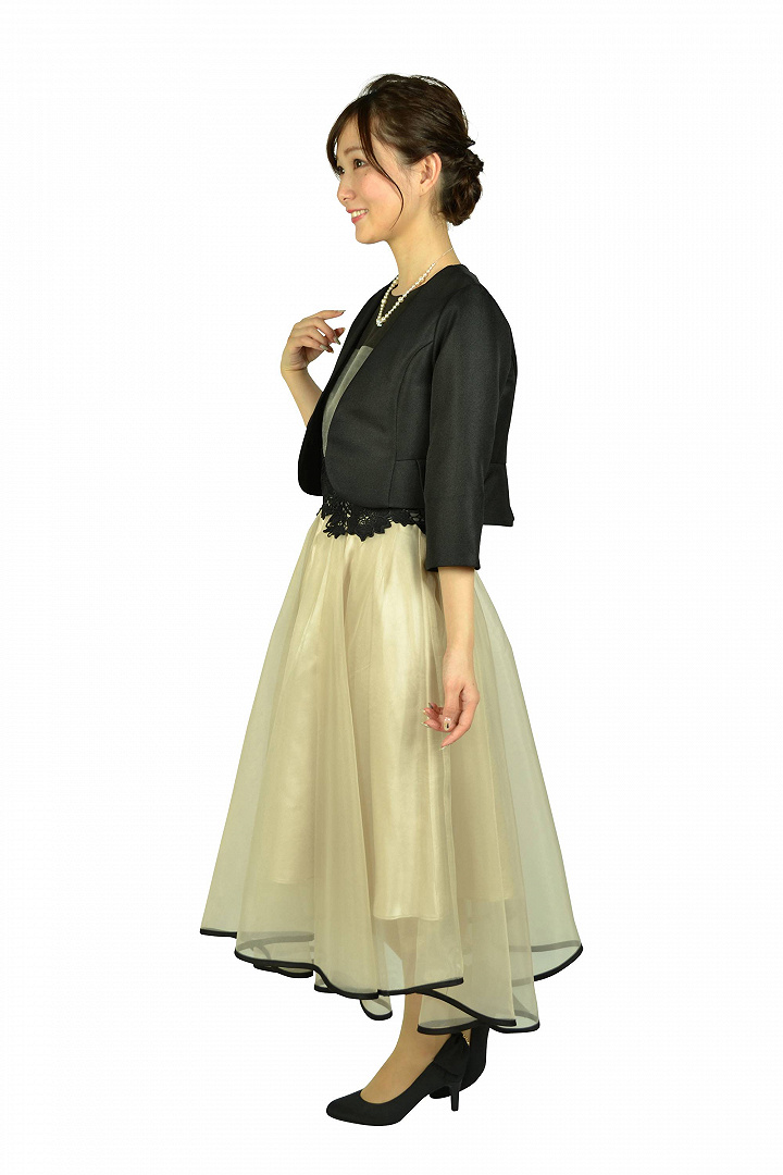 ふんわりブラック×アイボリードレスセット