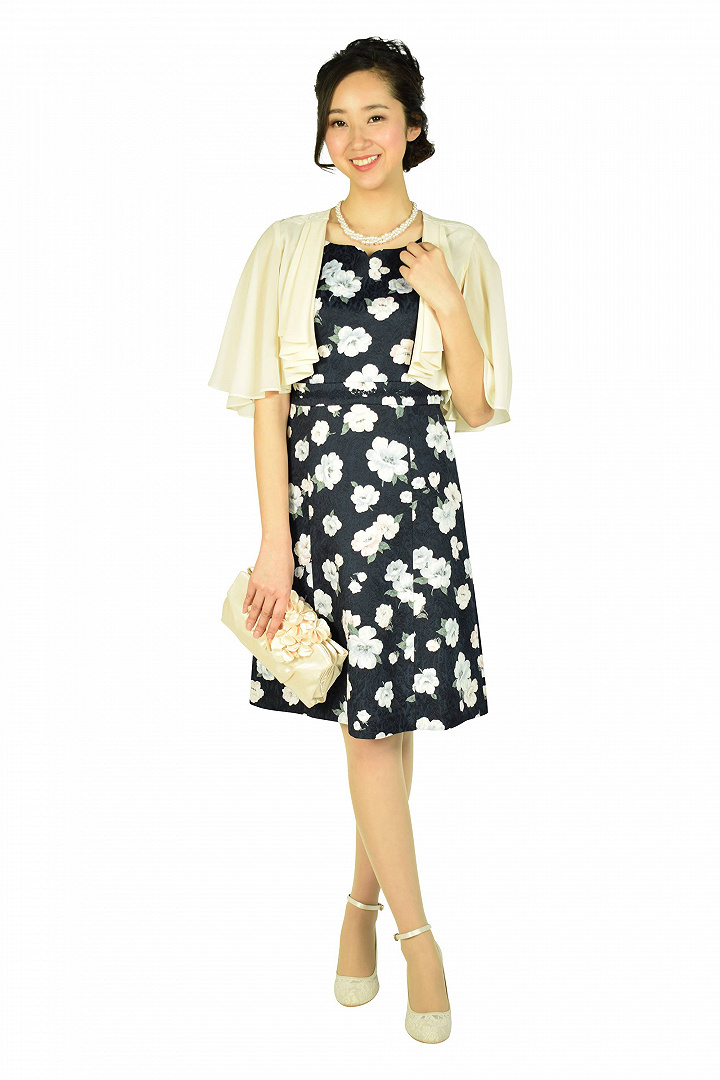 ビッグフラワーネイビードレスセット