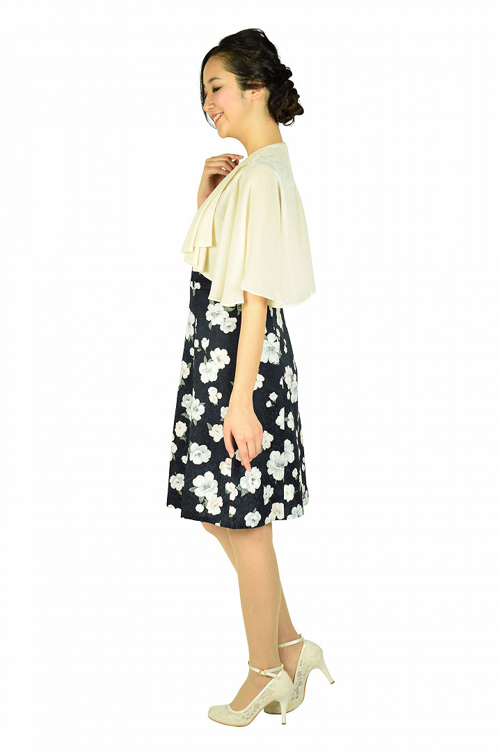 ビッグフラワーネイビードレスセット