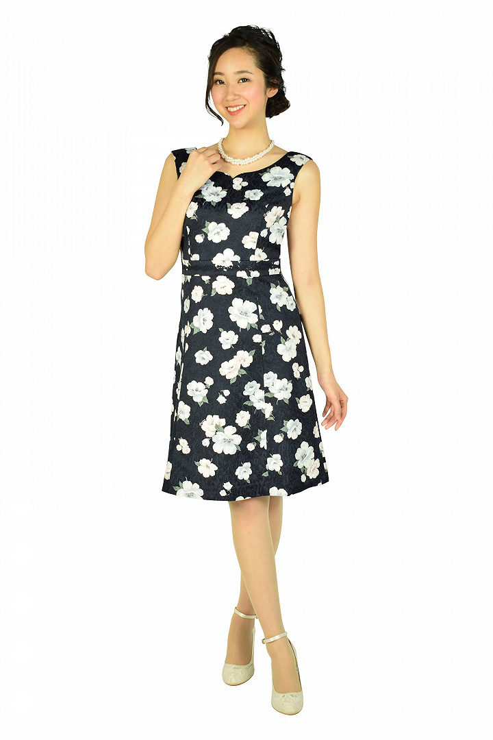 ビッグフラワーネイビードレスセット