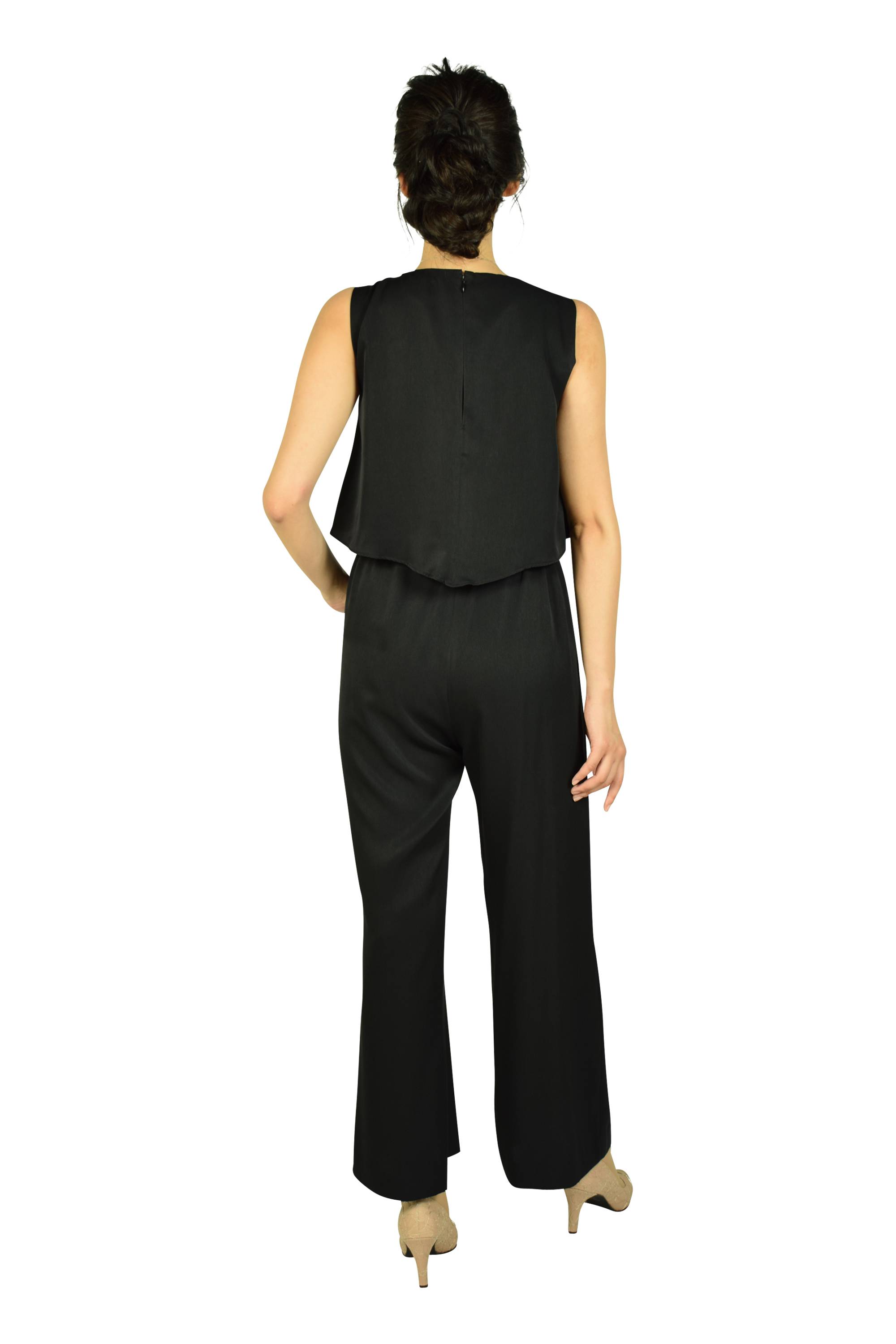 AIMER Vネックブラックオールインワンドレスセット (M) をレンタル