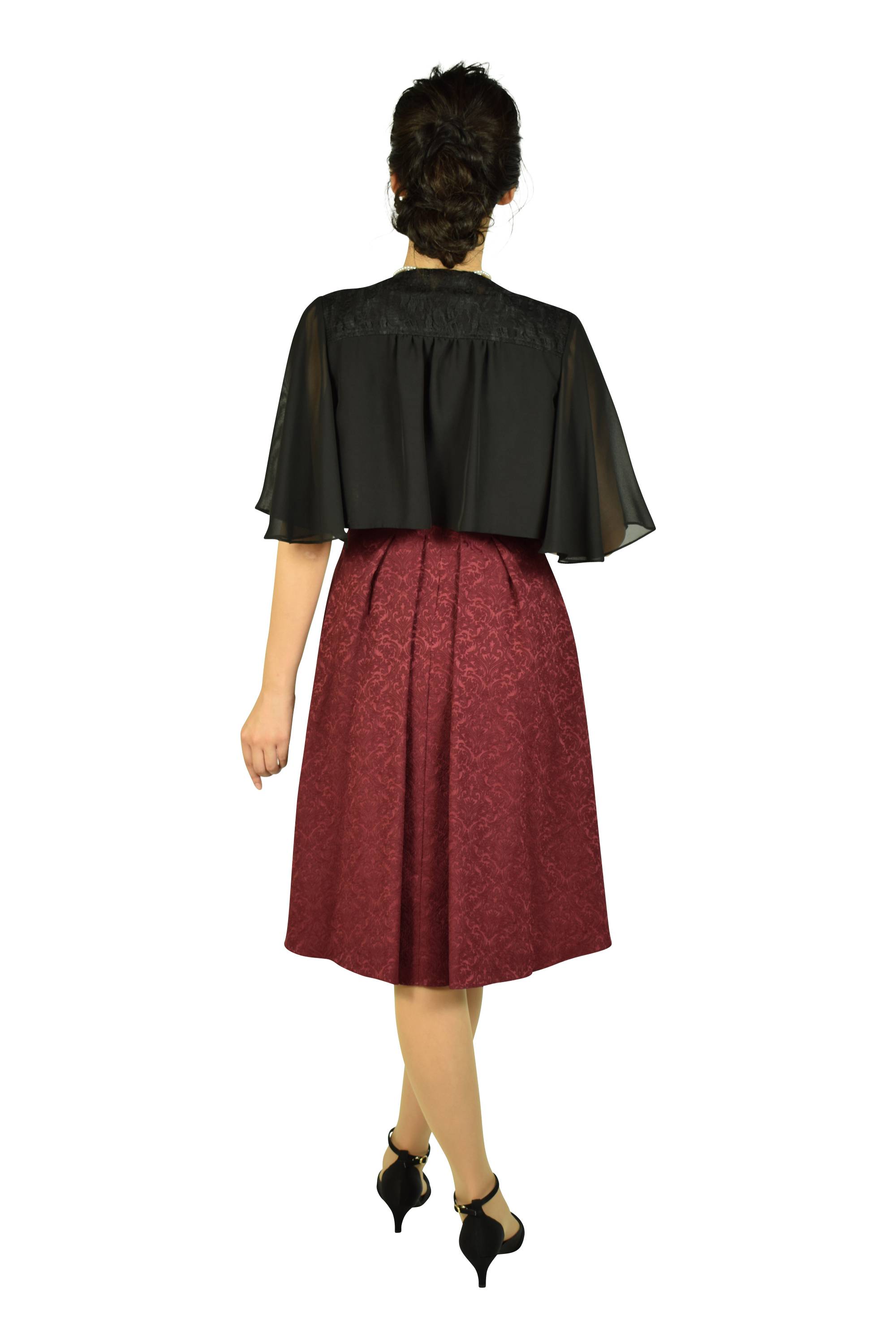 ketty ジャガードタックワンピースボルドードレスセット (M) を