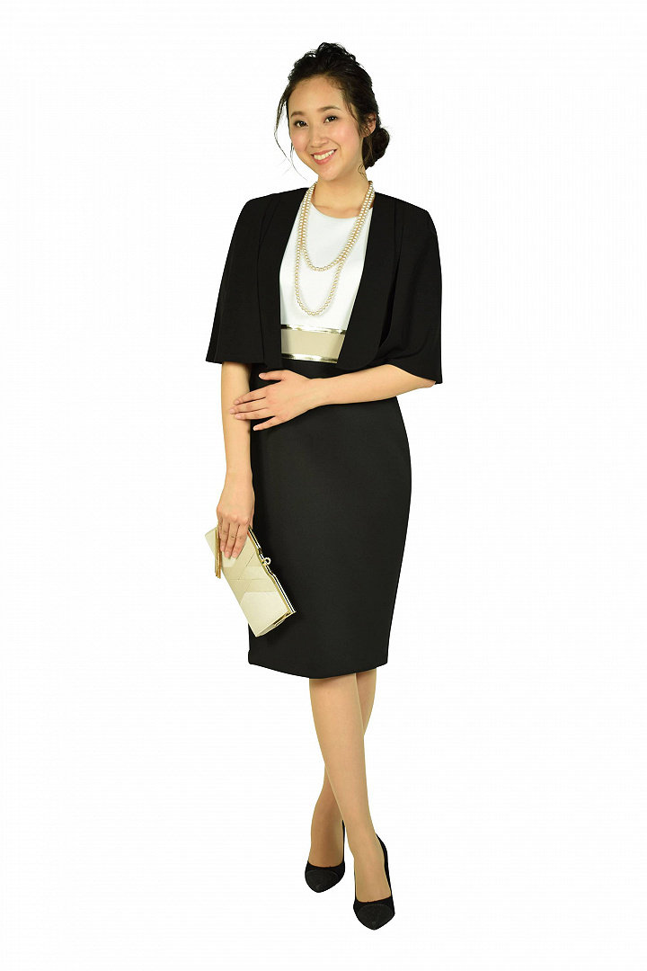 ゴールドラインホワイト×ブラックドレスセット