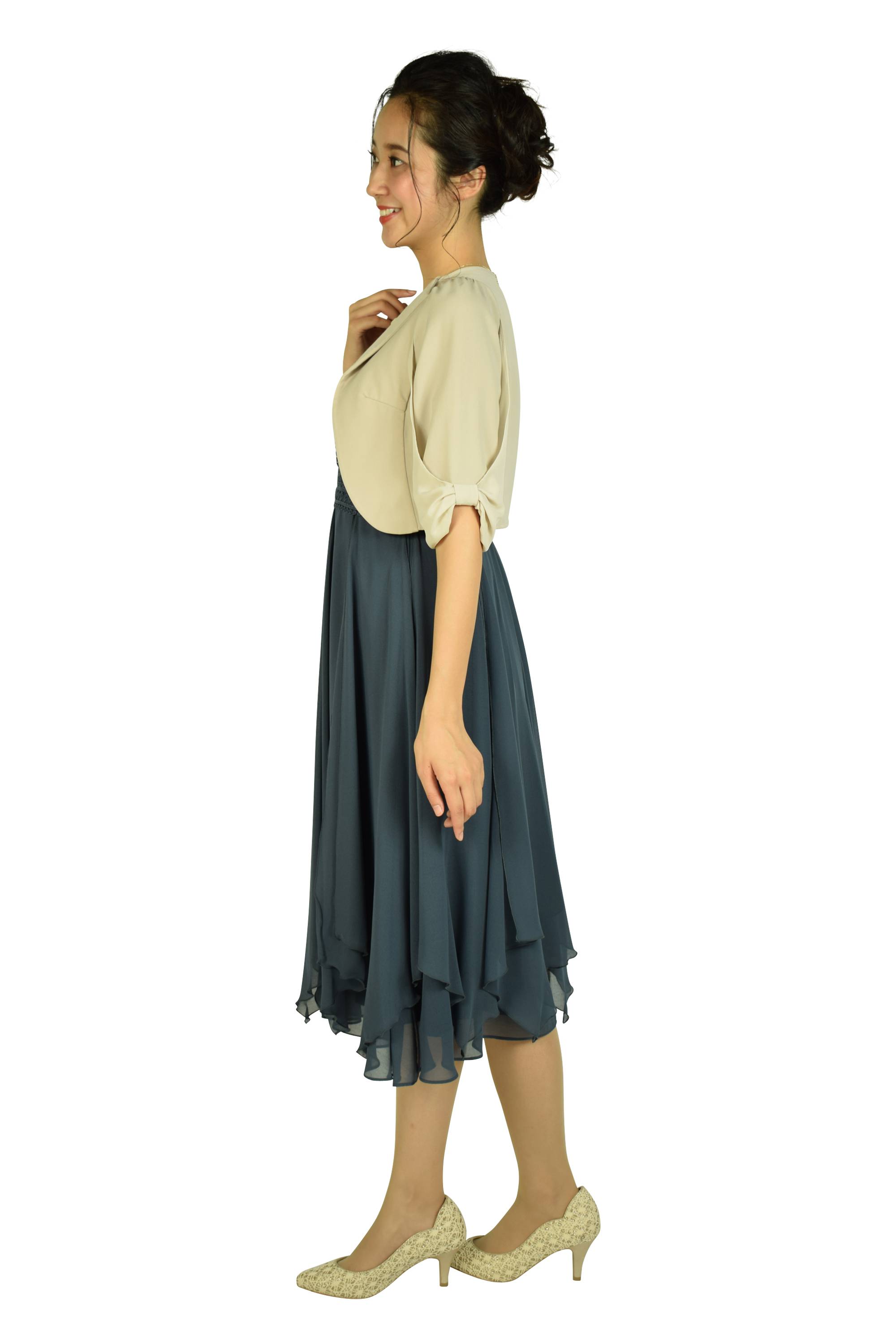 ふんわりアッシュネイビードレスセット