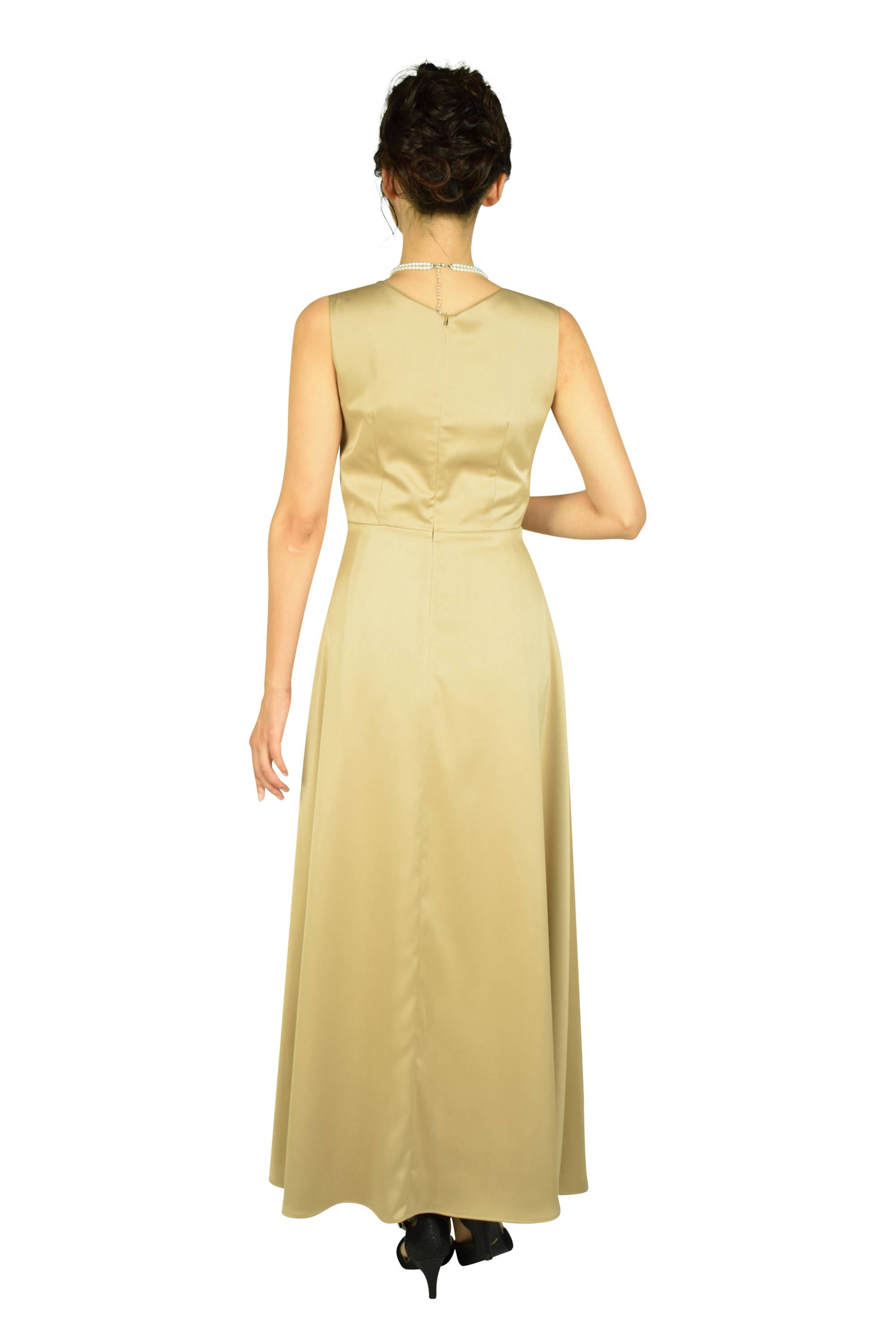 カシュクールベージュロングドレスセット