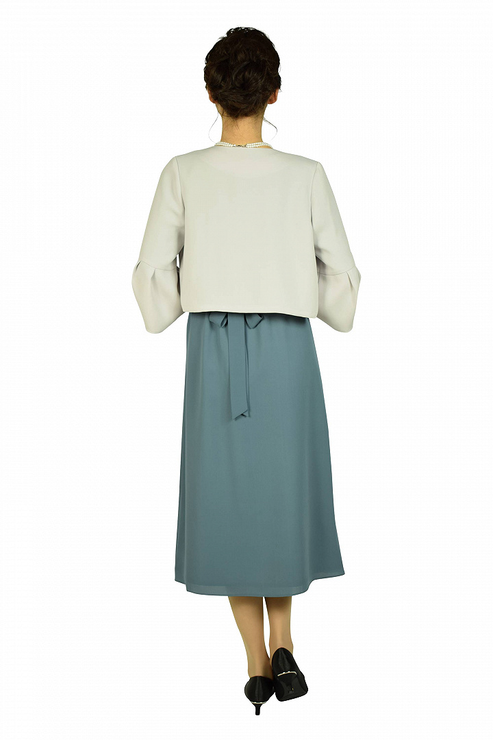 アッシュブループリーツドレスセット