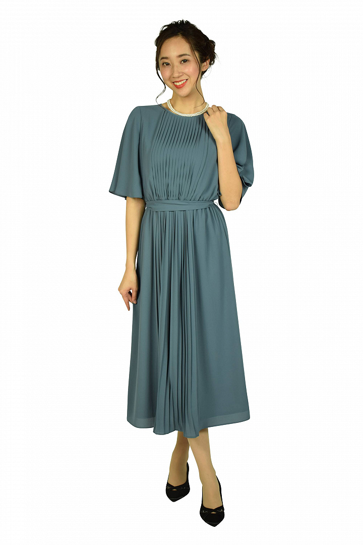アッシュブループリーツドレスセット