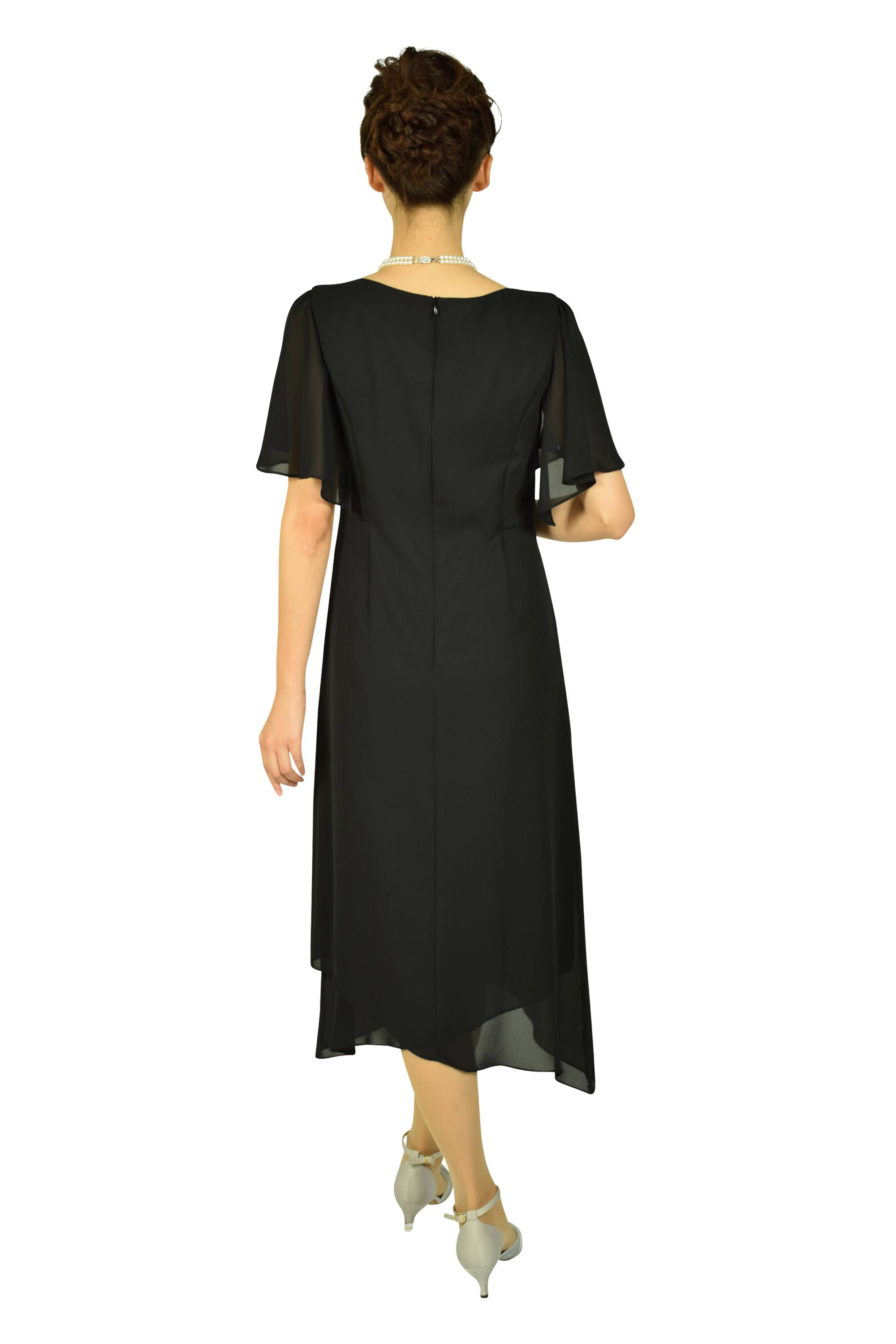 Apploberry 東京ソワール イレギュラーヘムブラックドレスセット (M〜L