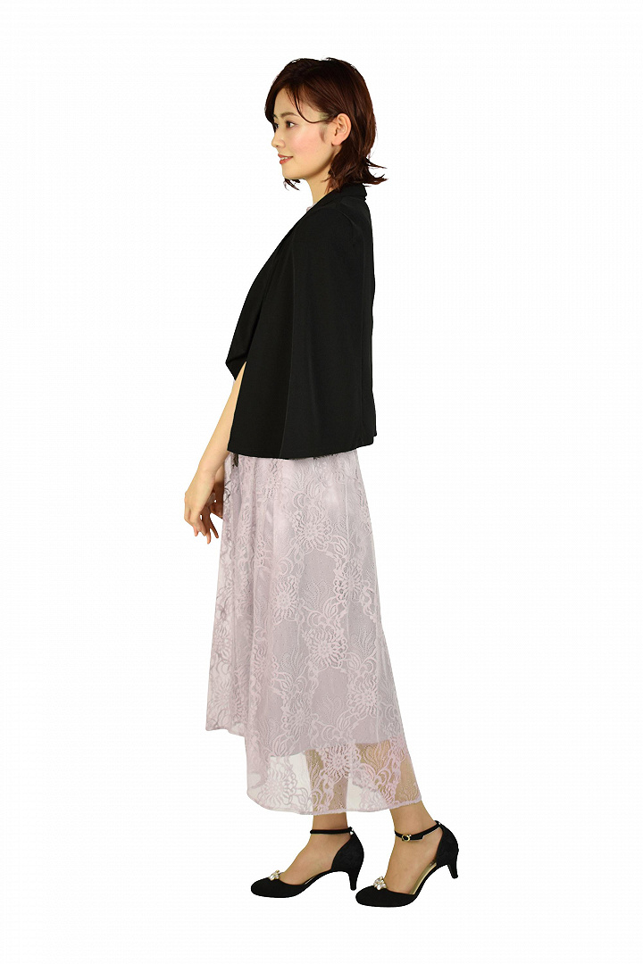 ラメチュールレースモーブピンクドレスセット