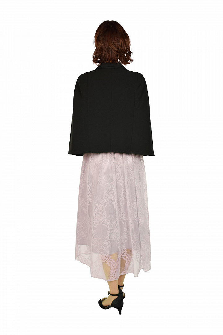 ラメチュールレースモーブピンクドレスセット