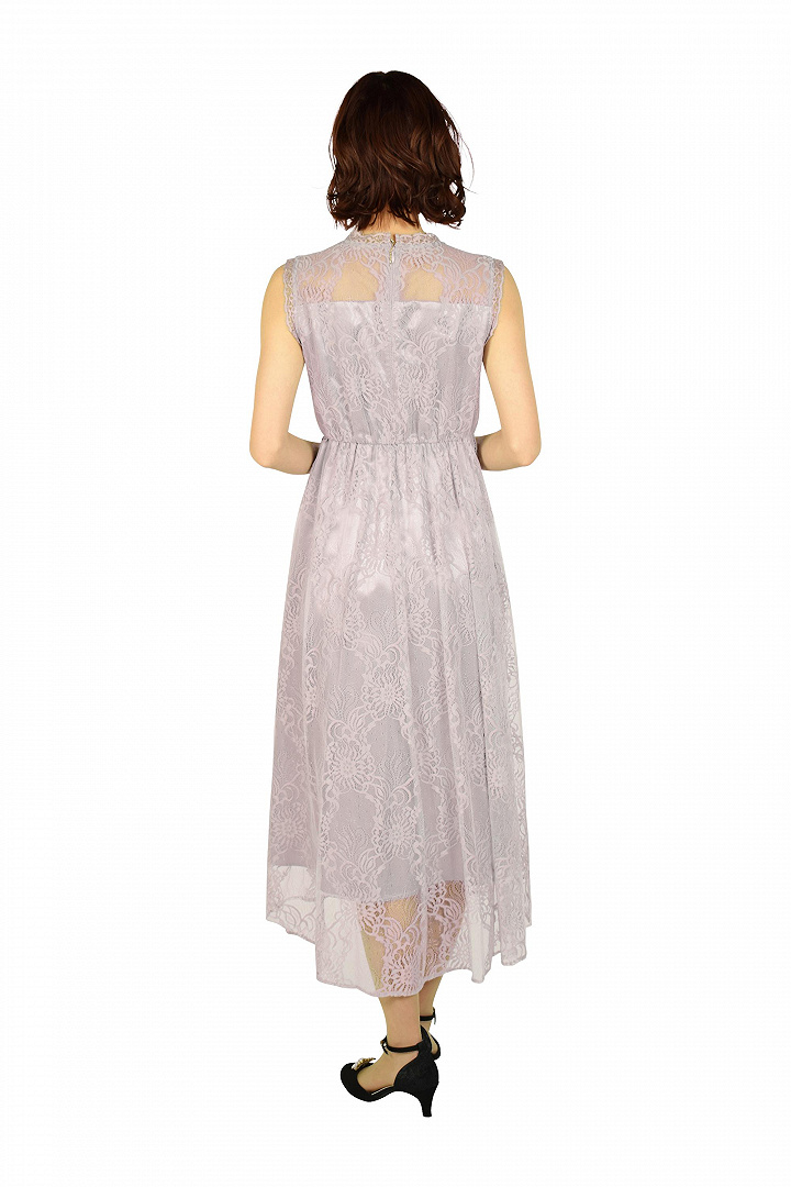 ラメチュールレースモーブピンクドレスセット