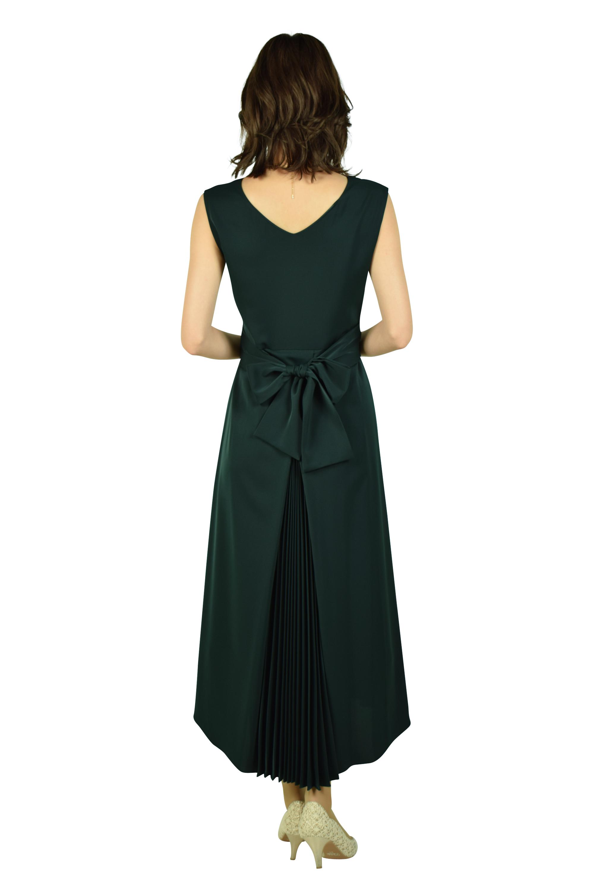 プリーツモスグリーンドレスセット
