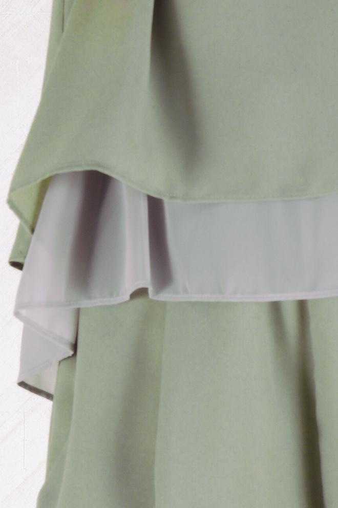 レイヤード風ミントパンツドレスセット