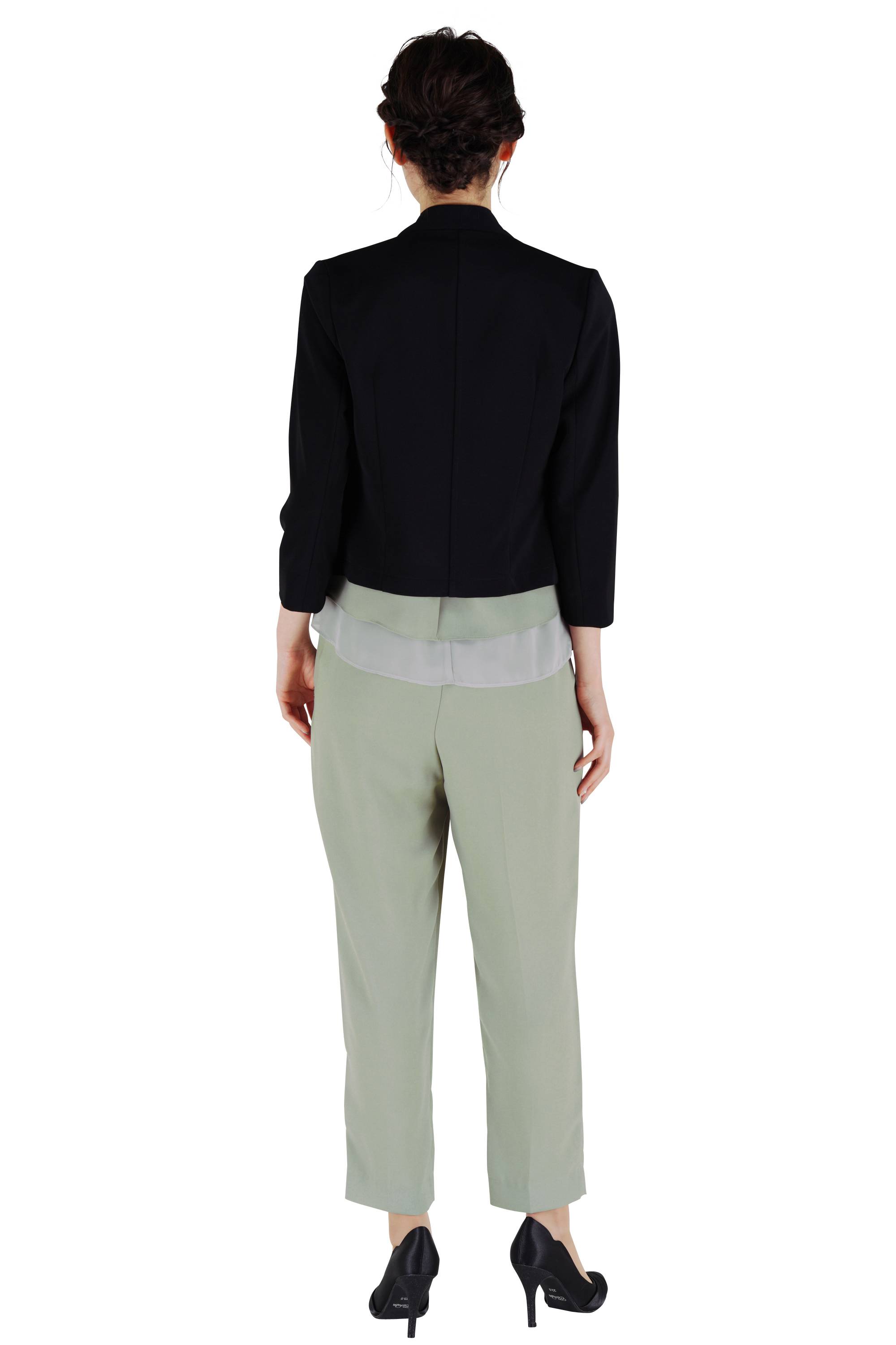 レイヤード風ミントパンツドレスセット