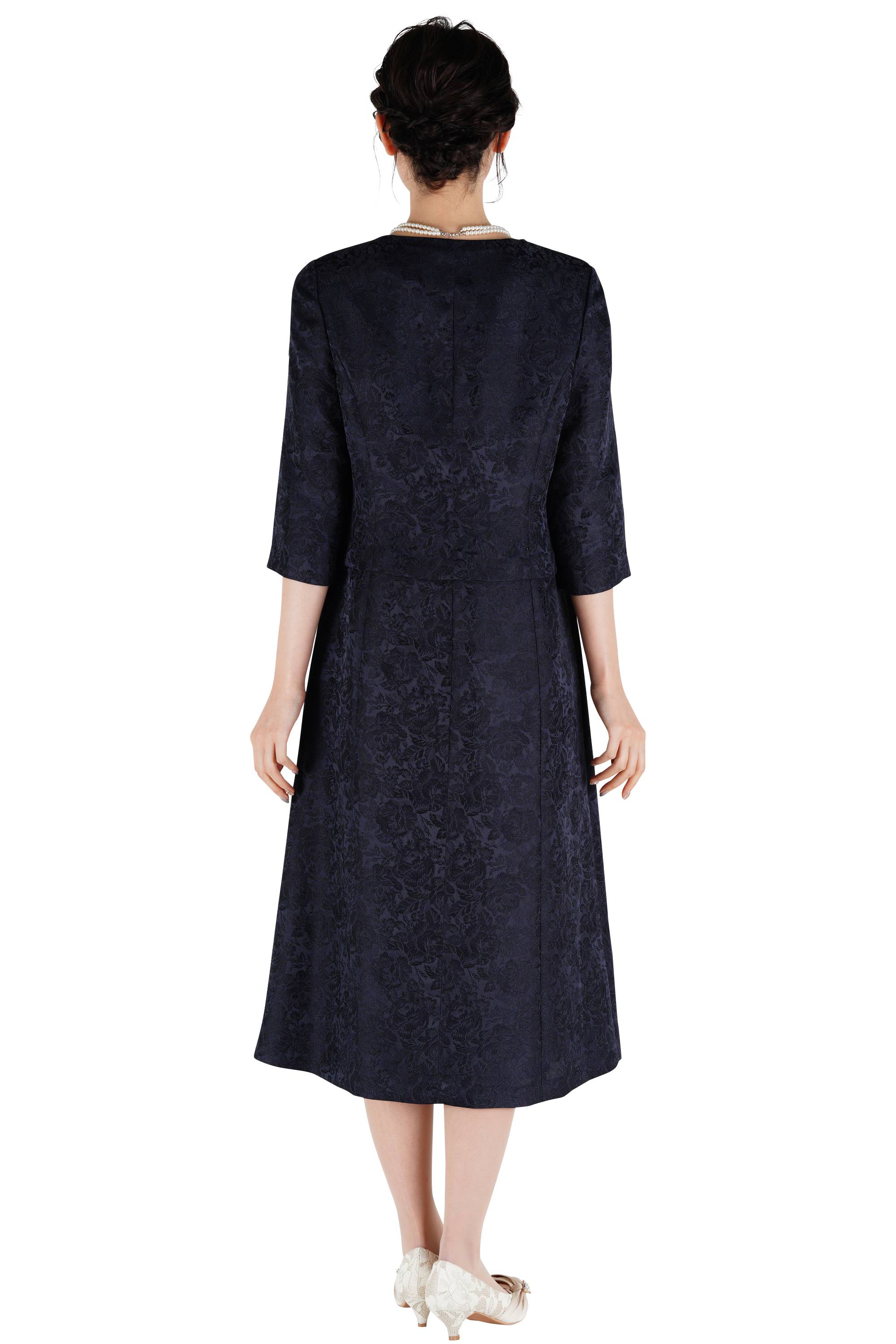 FESTA MEMORIA ジャガード織りネイビードレスセット (LL) を