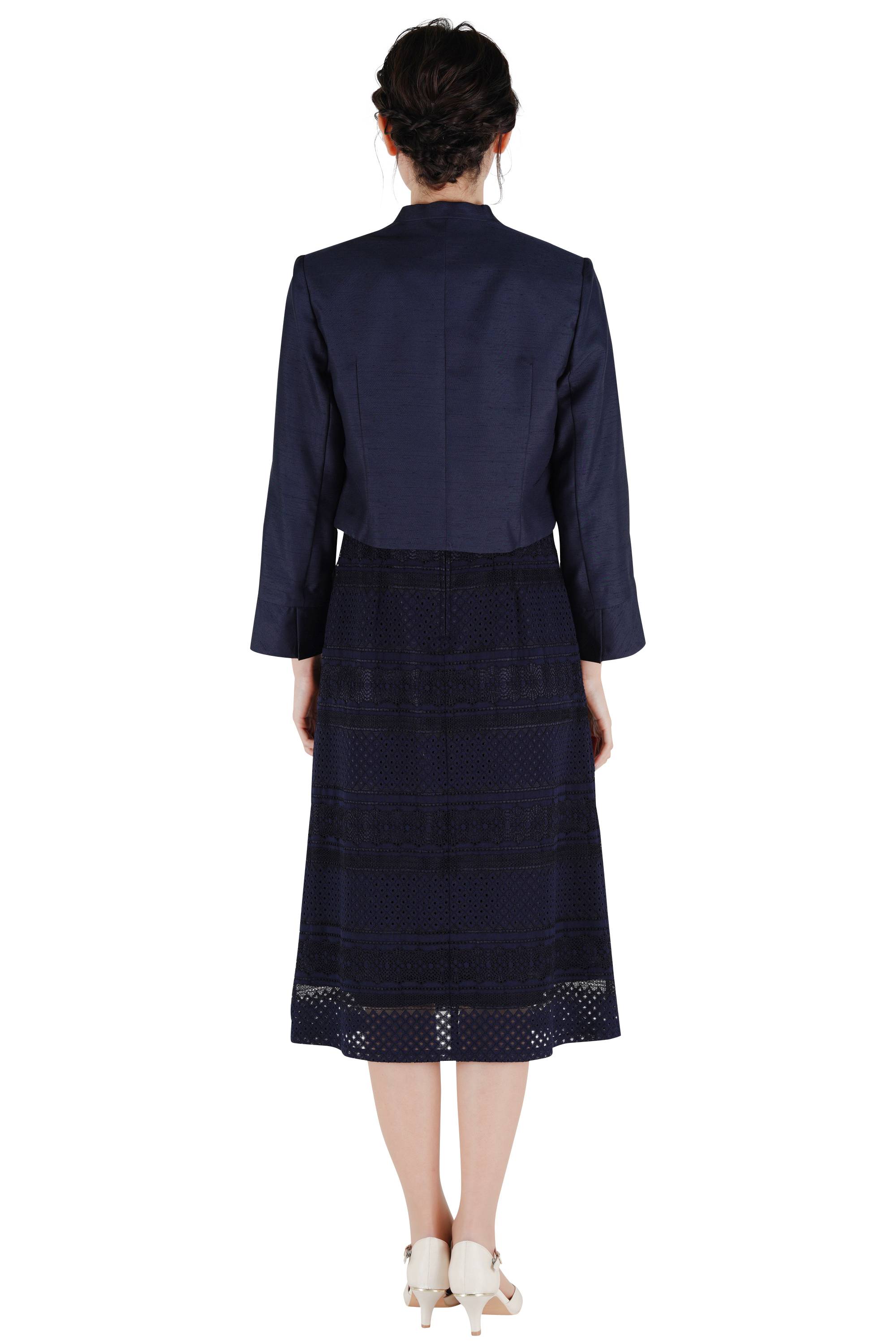 上品総レースネイビードレスセット