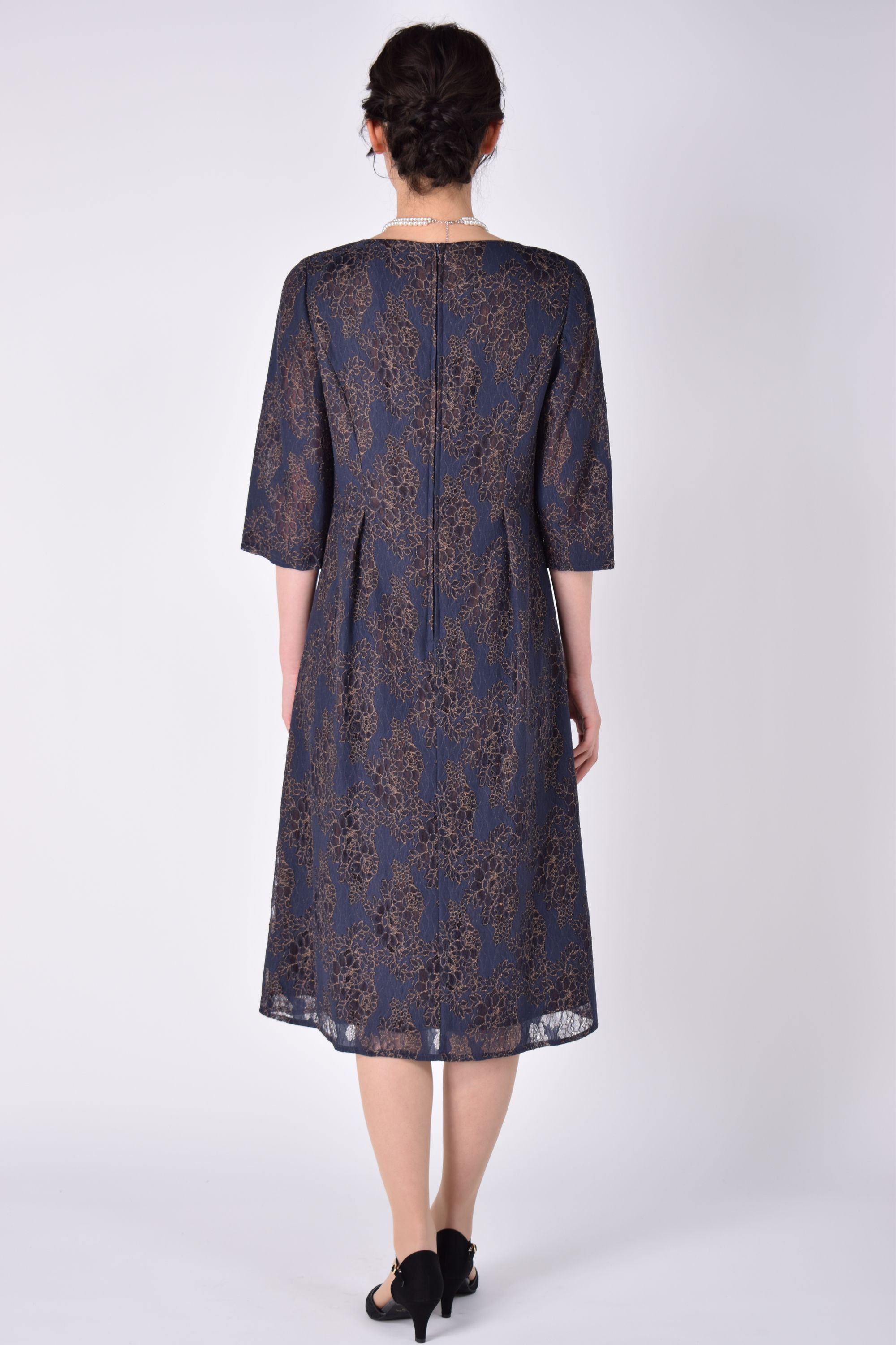 ネイビー×ブラウンフォーマルドレスセット