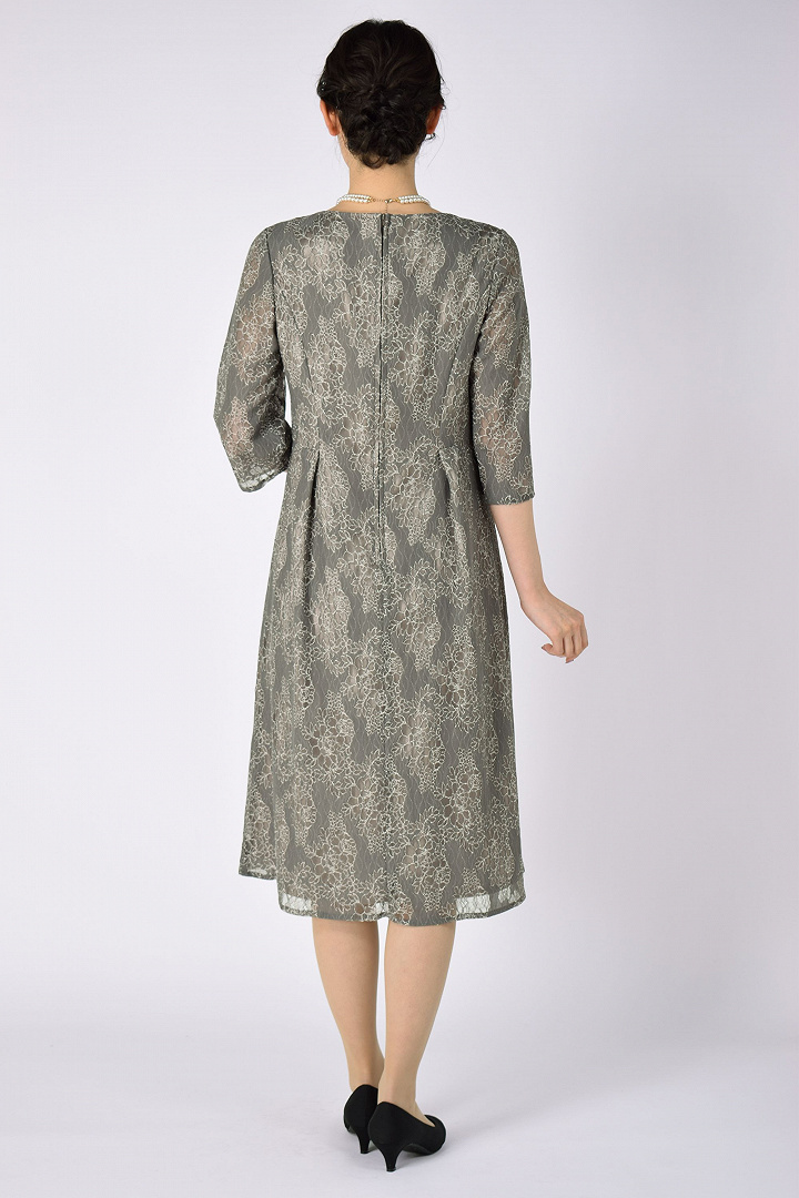 淡カーキ×シャンパンフォーマルドレスセット