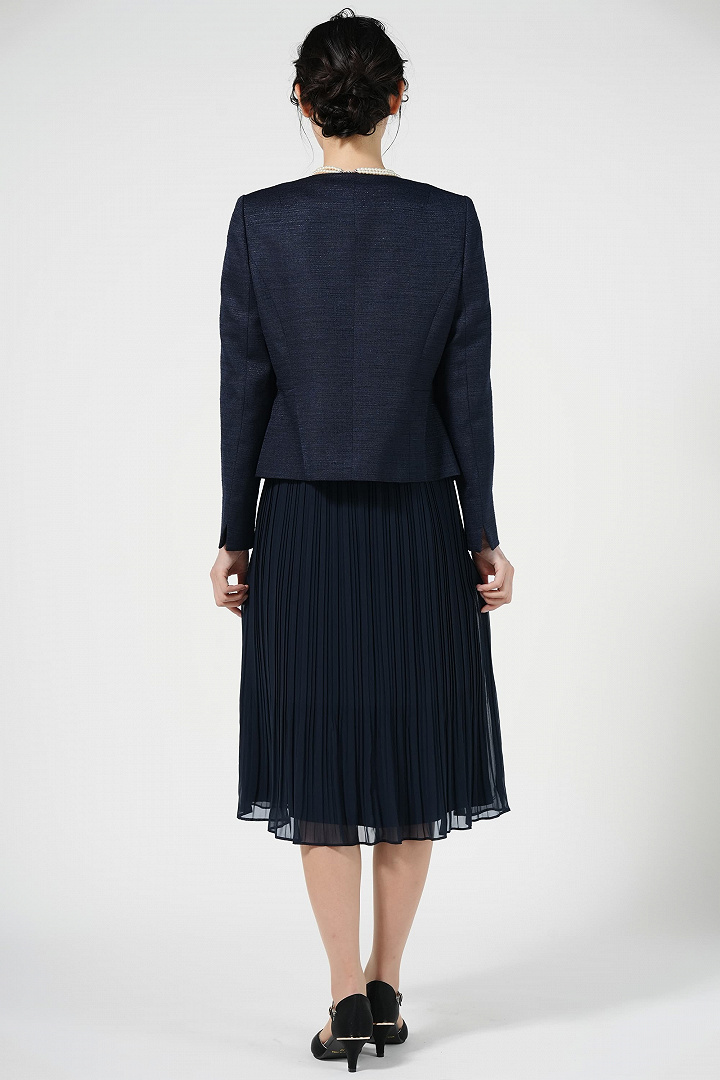 品ありプリーツネイビードレスセット