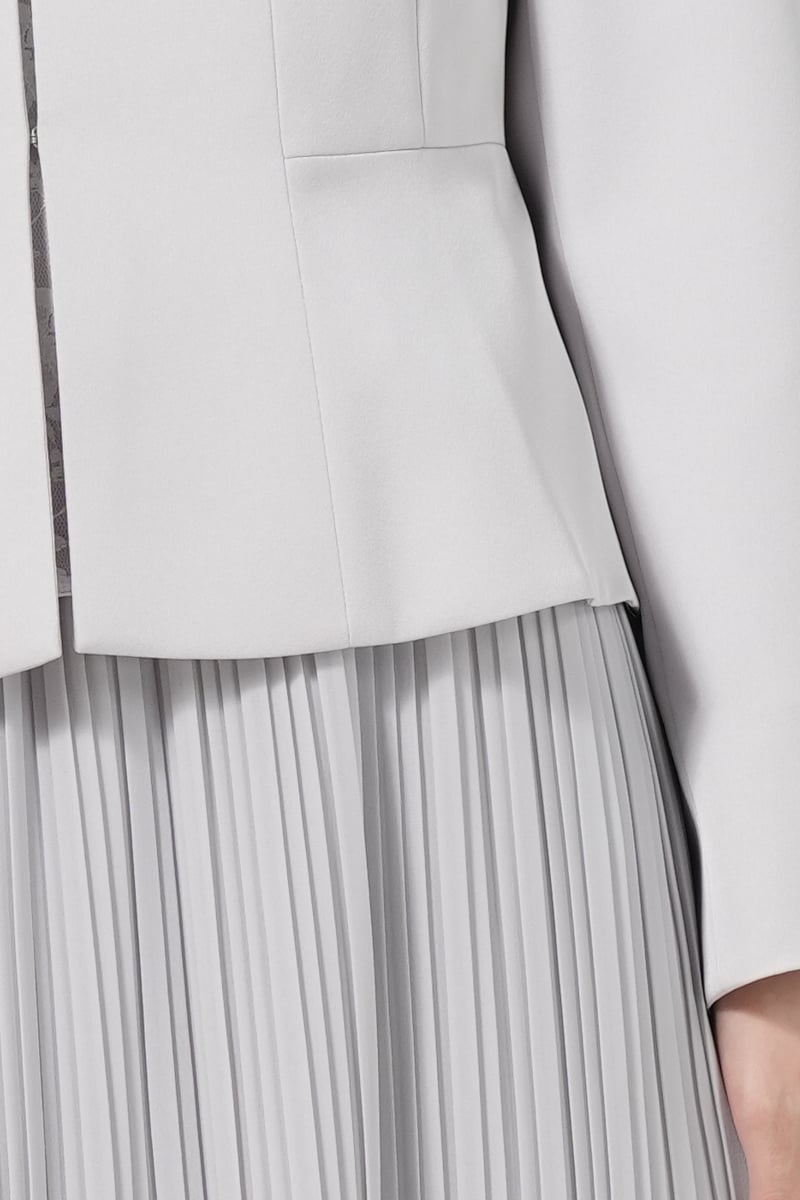 プリーツ切り替えブルーグレードレスセット