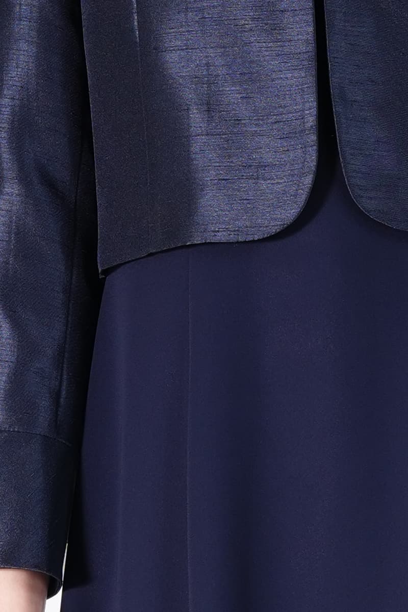 シンプルシフォンネイビードレスセット