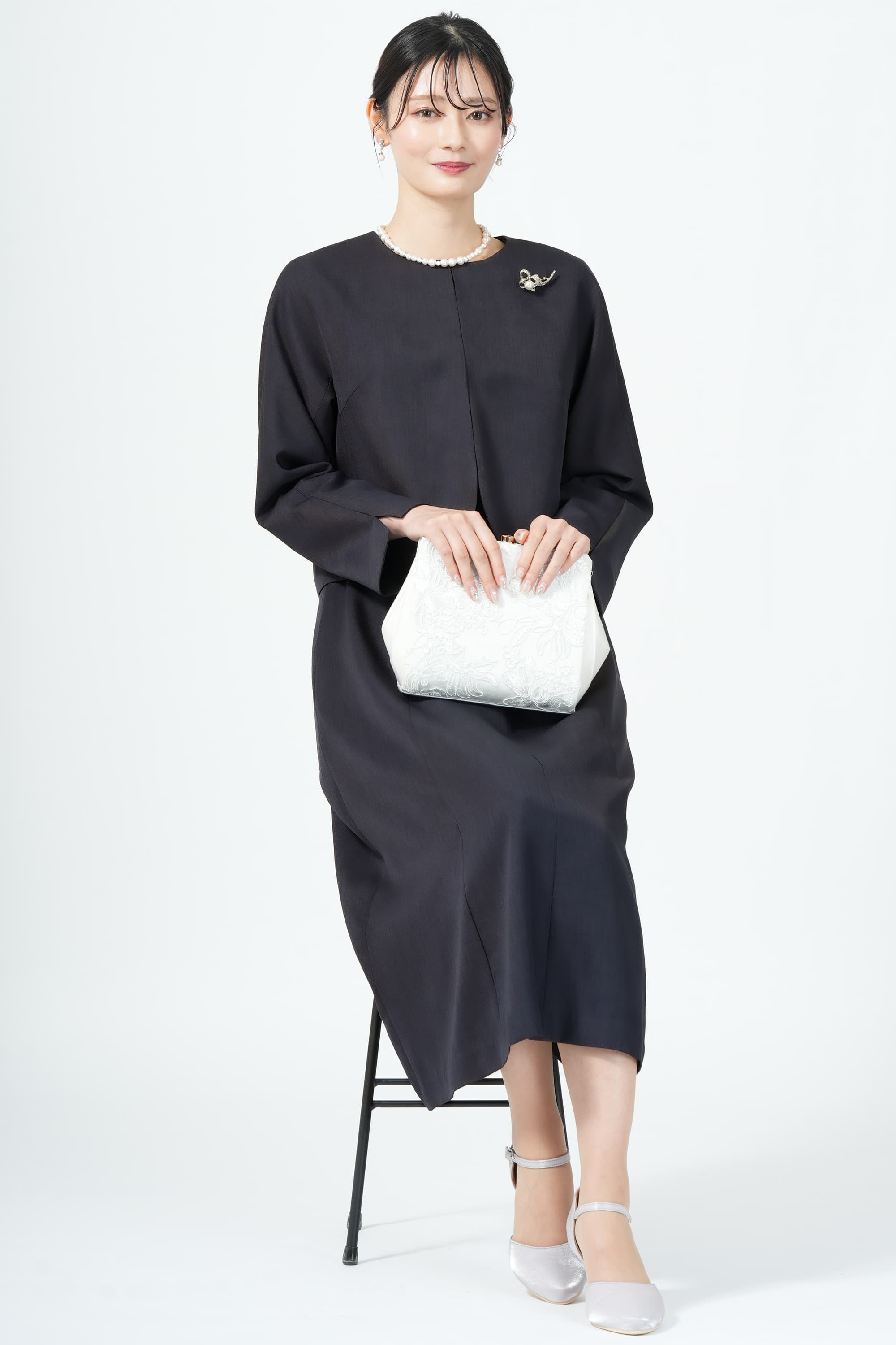 ナチュラルフレアネイビードレスセット