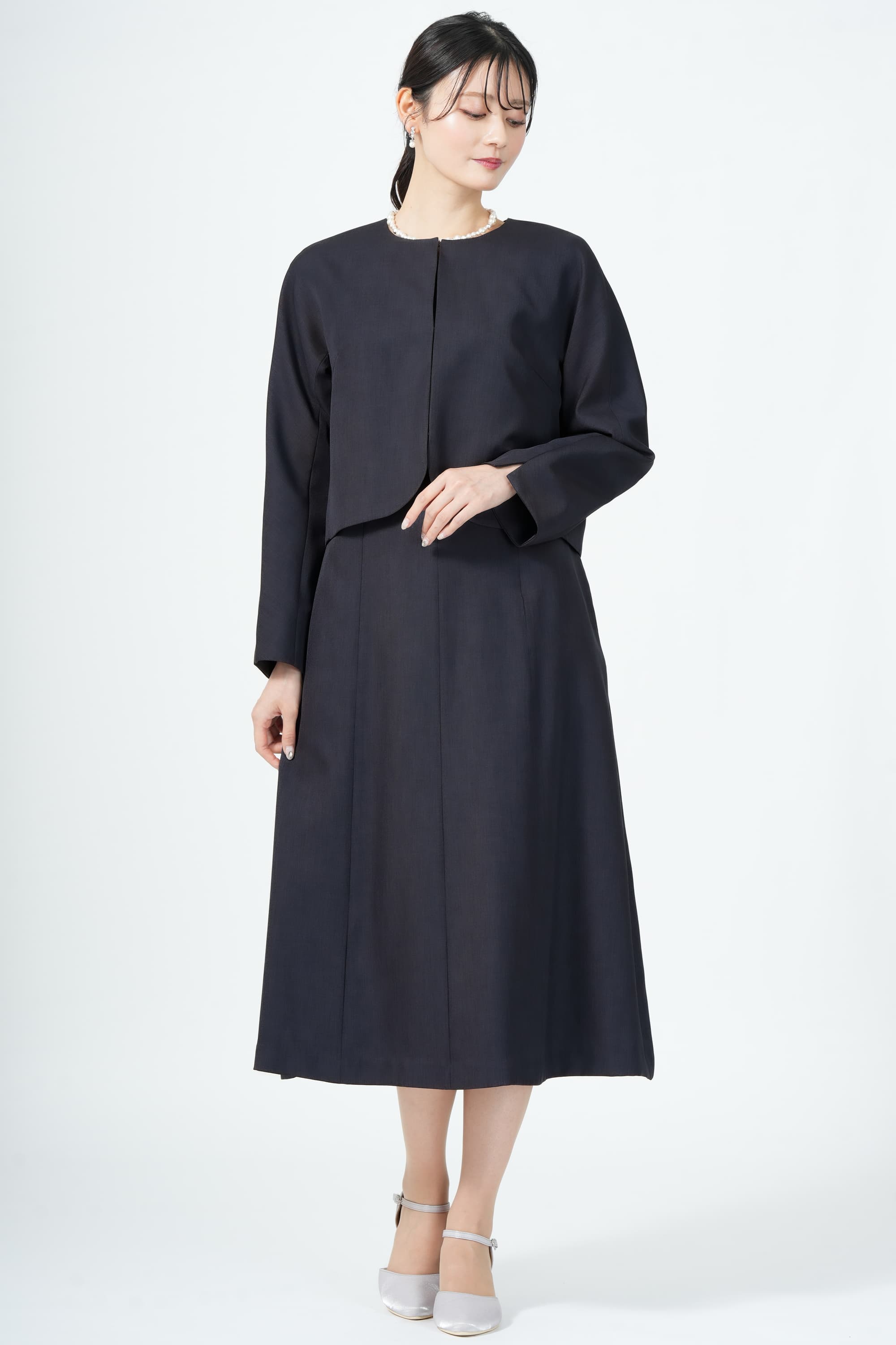 ナチュラルフレアネイビードレスセット