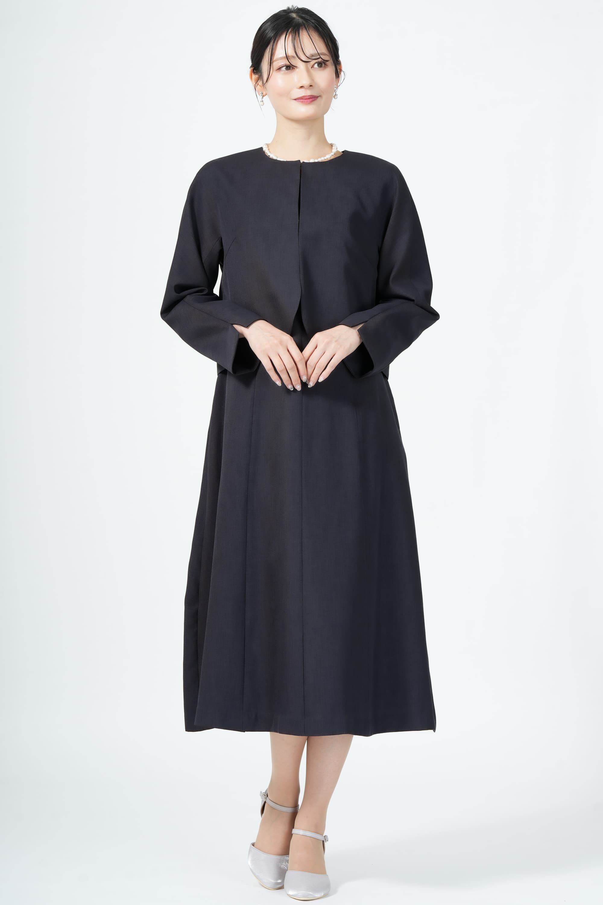 ナチュラルフレアネイビードレスセット