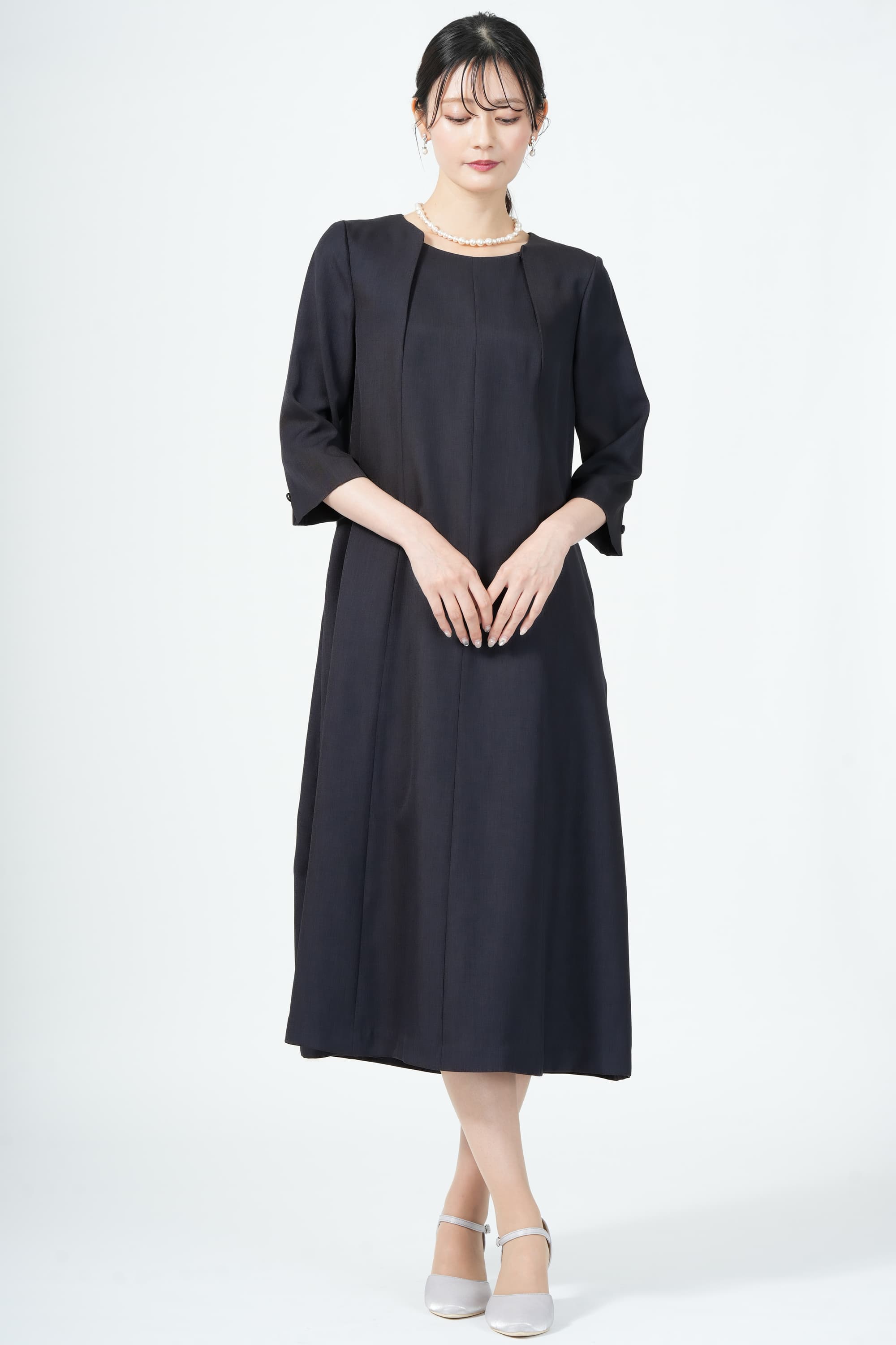 ナチュラルフレアネイビードレスセット