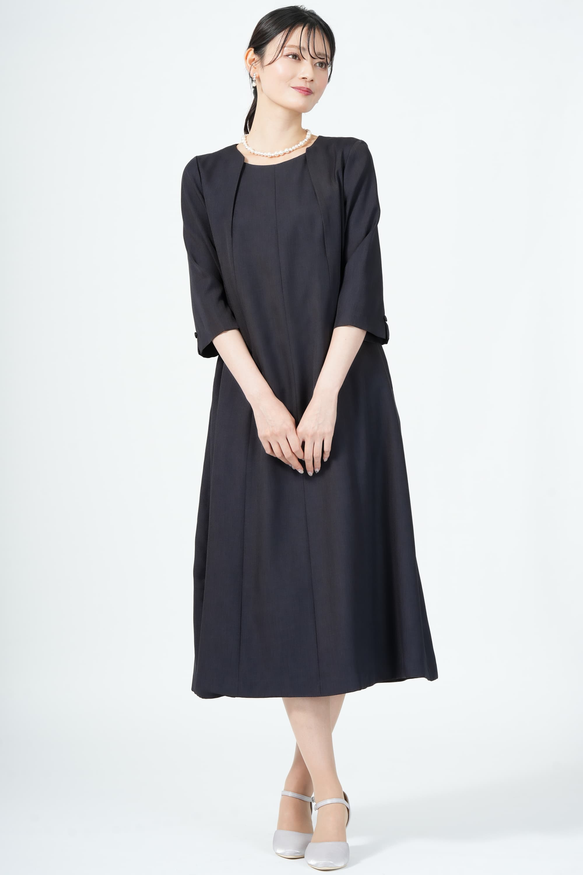 ナチュラルフレアネイビードレスセット