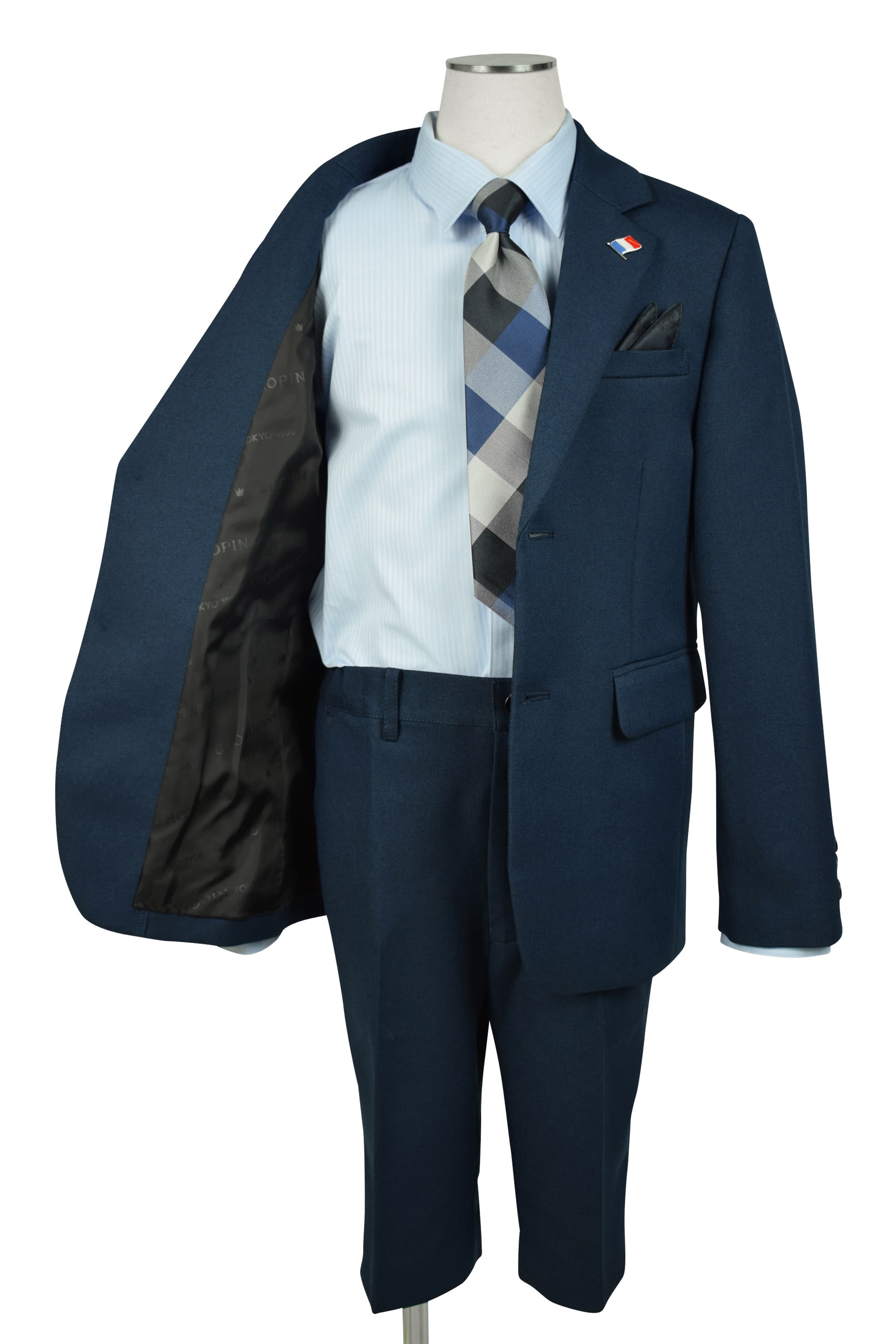 レジメンタルタイネイビースーツセット