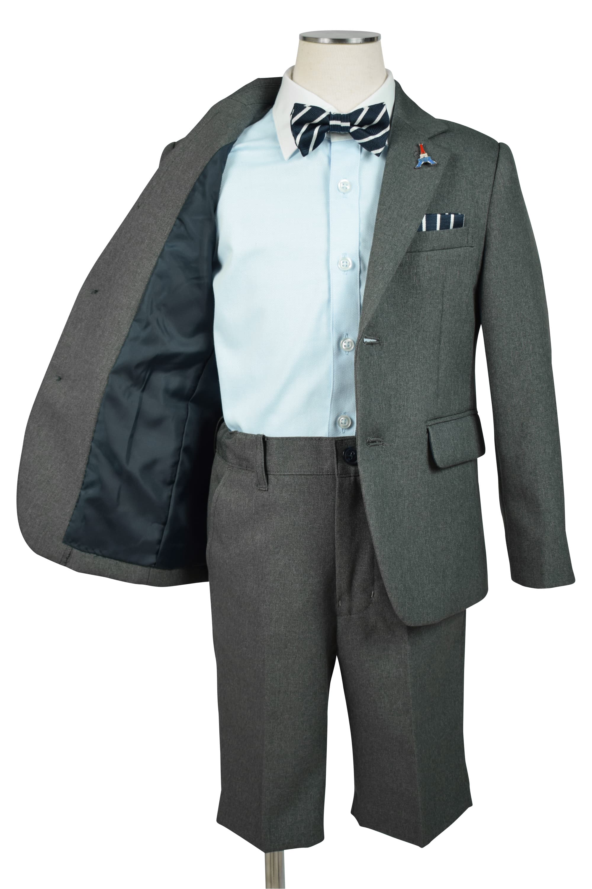 グレイッシュ蝶ネクタイスーツセット