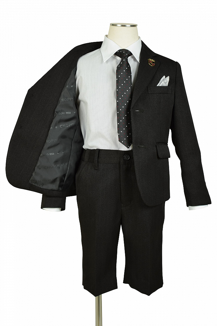 ダークストライプブラックスーツセット