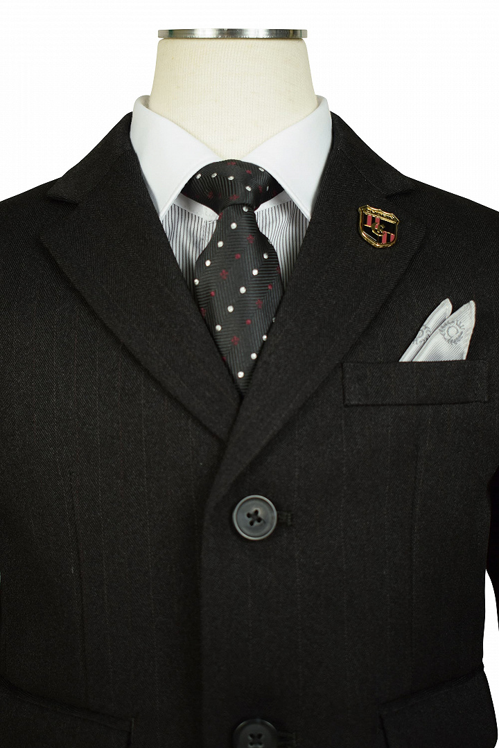 ダークストライプブラックスーツセット