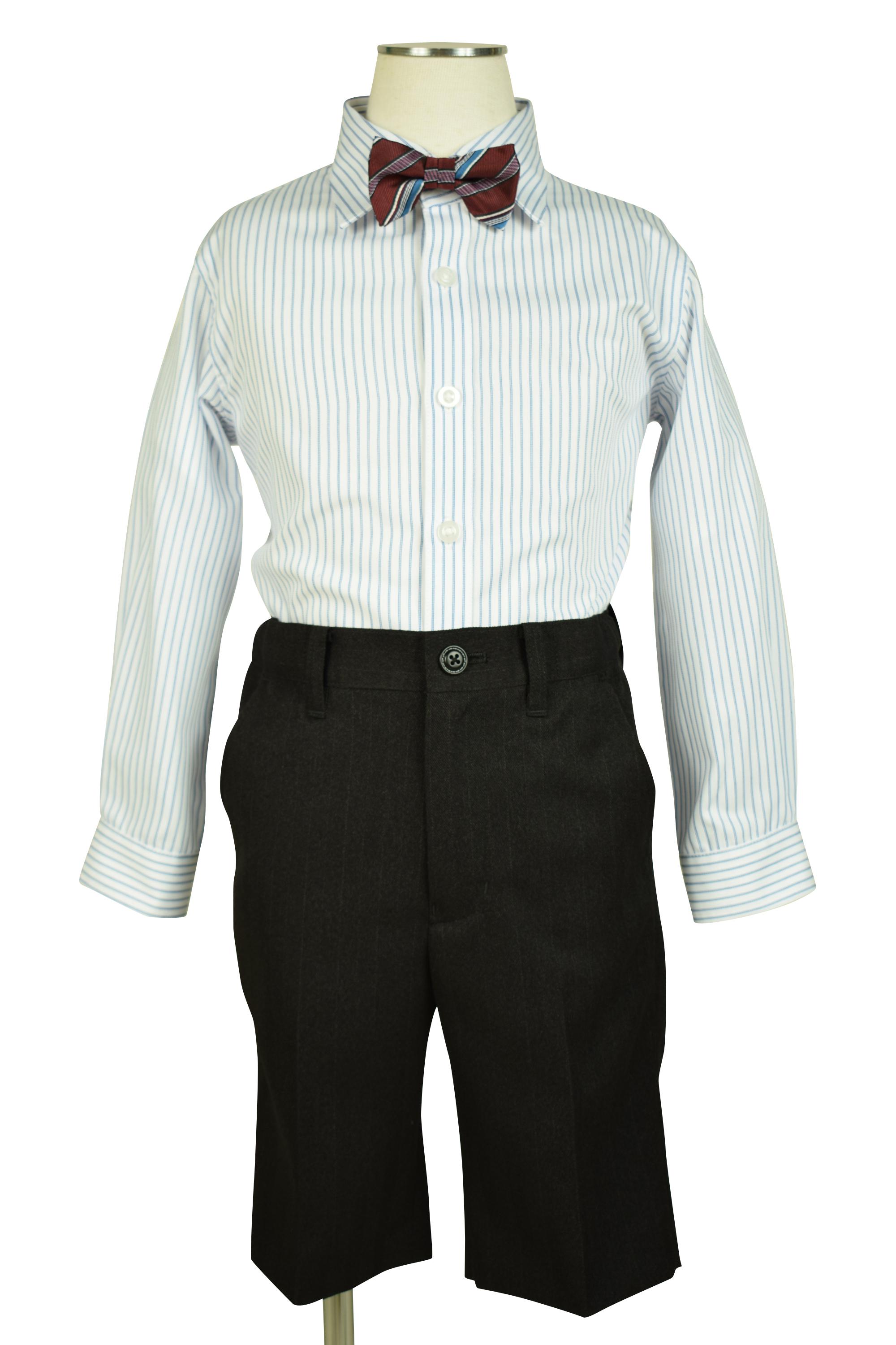 ストライプブラック蝶ネクタイスーツセット