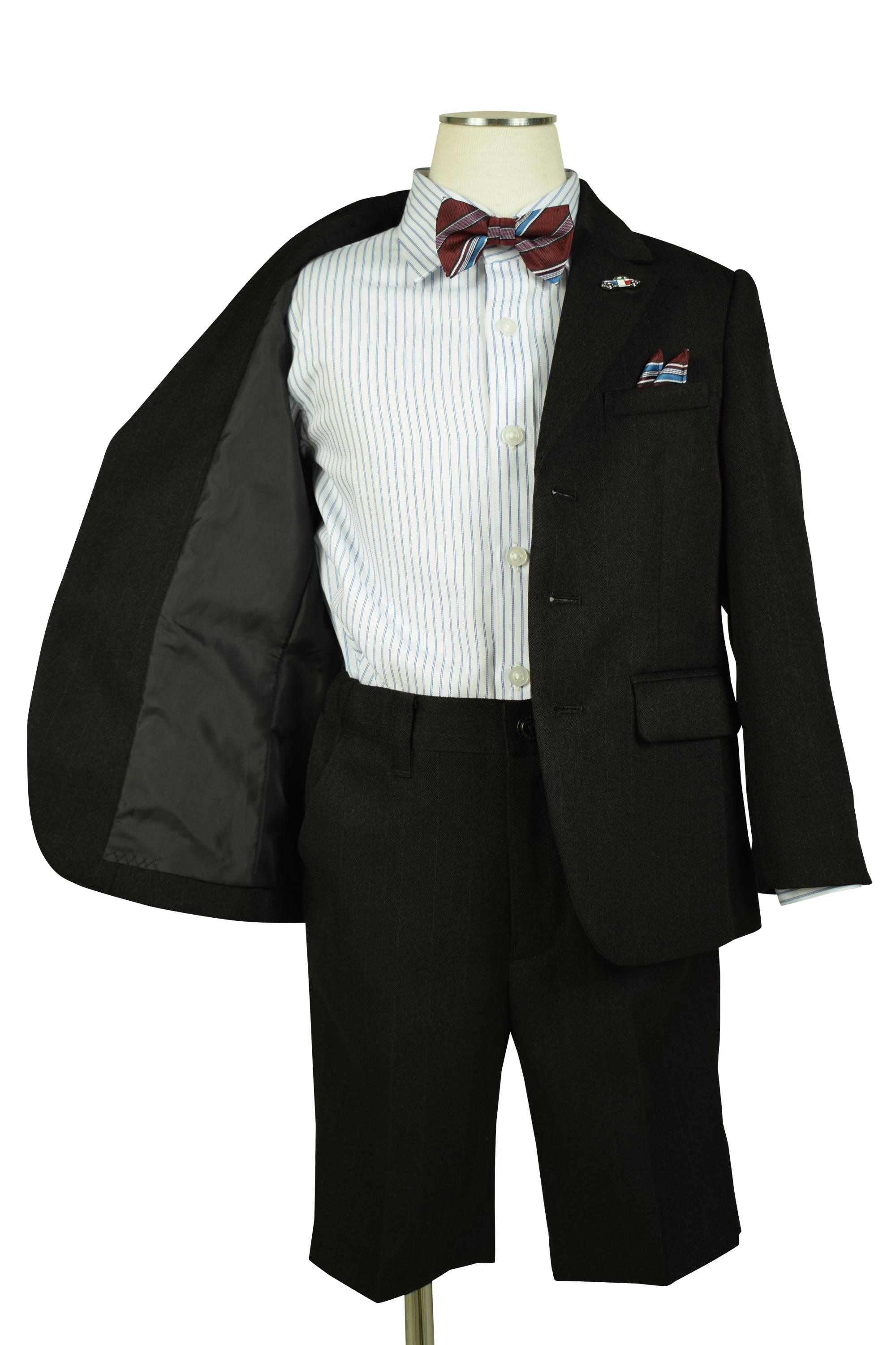 ストライプブラック蝶ネクタイスーツセット
