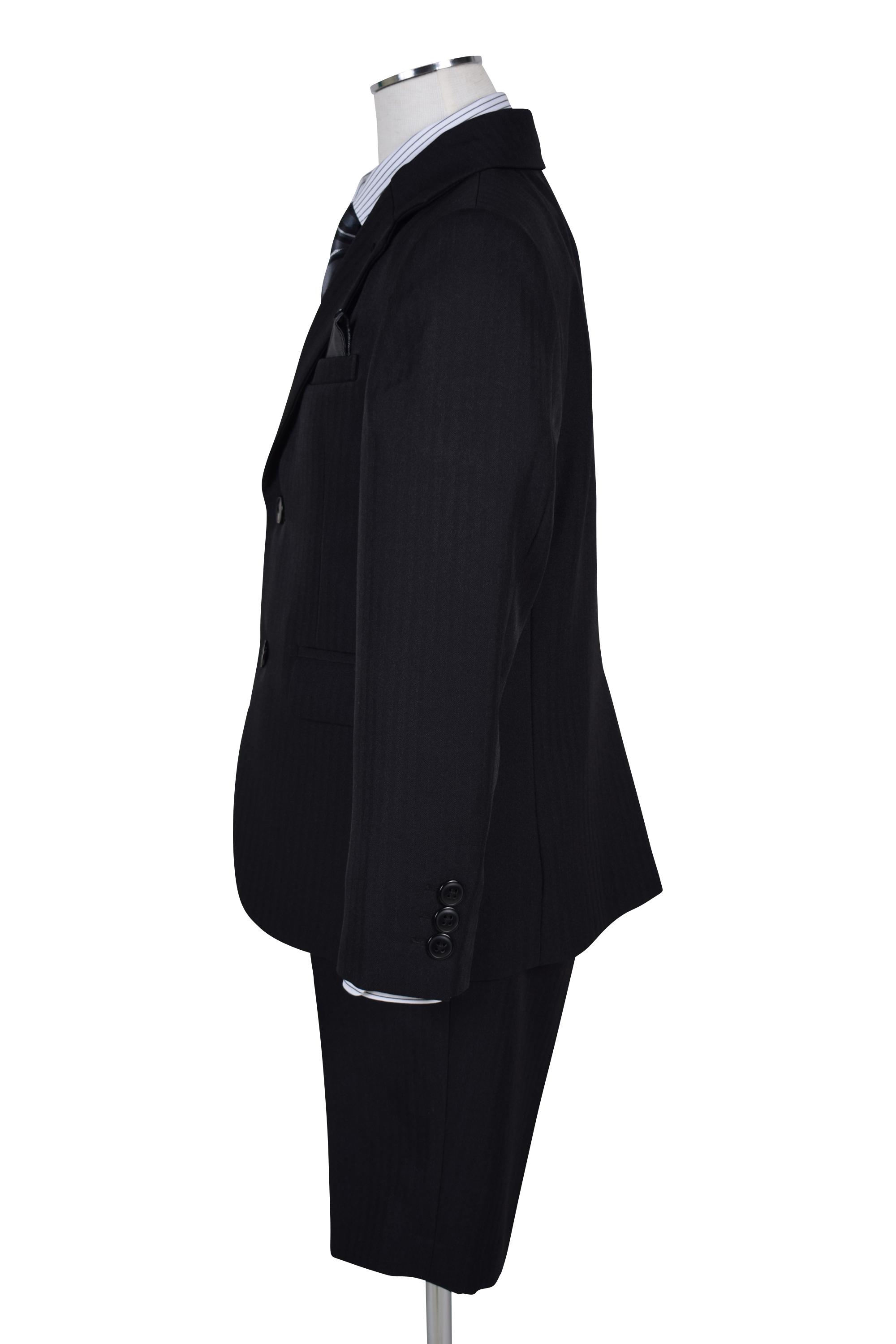 THE SHOP TK ストライプ2ボタンブラックスーツセット (120cm) を