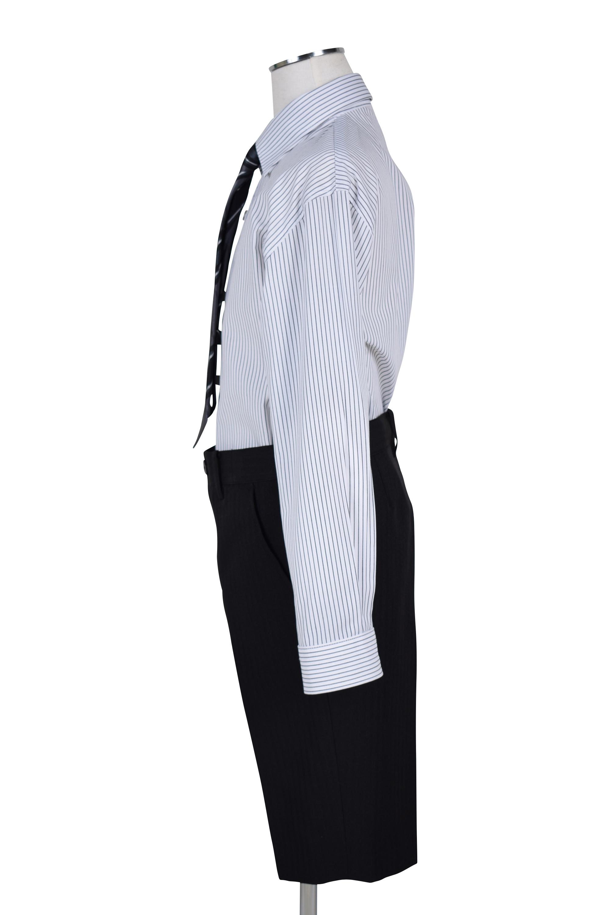 ストライプ2ボタンブラックスーツセット