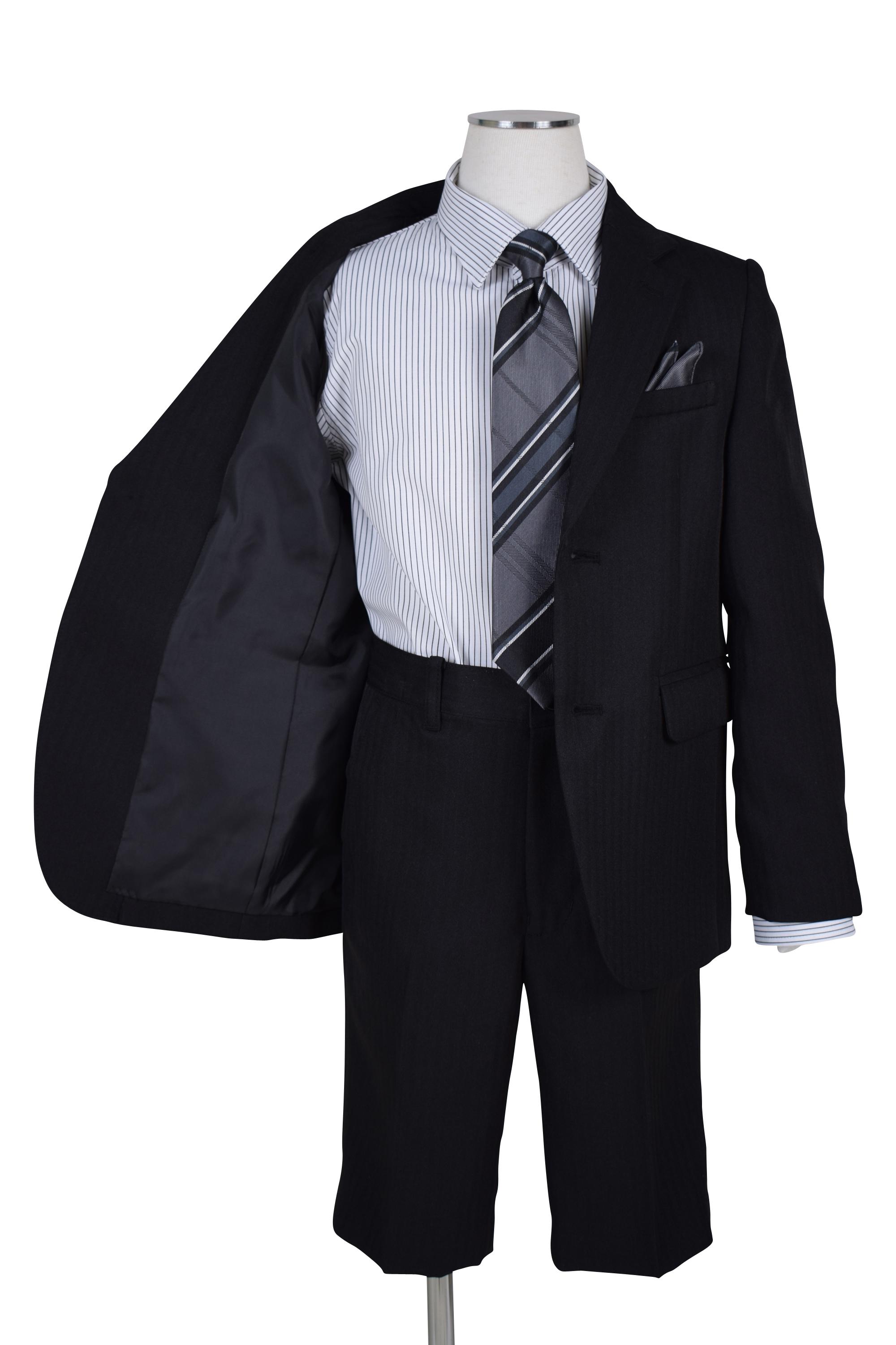 ストライプ2ボタンブラックスーツセット
