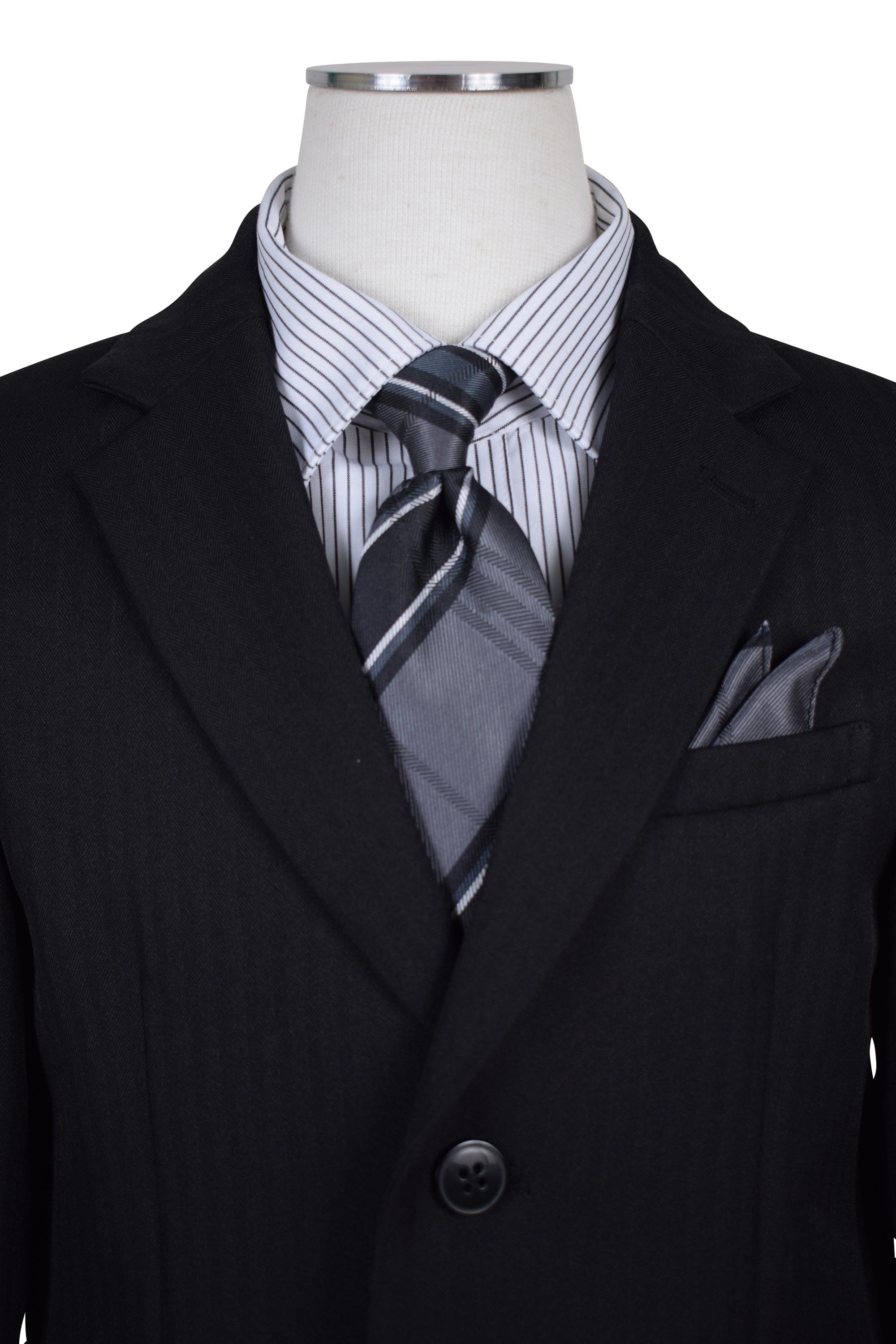 ストライプ2ボタンブラックスーツセット
