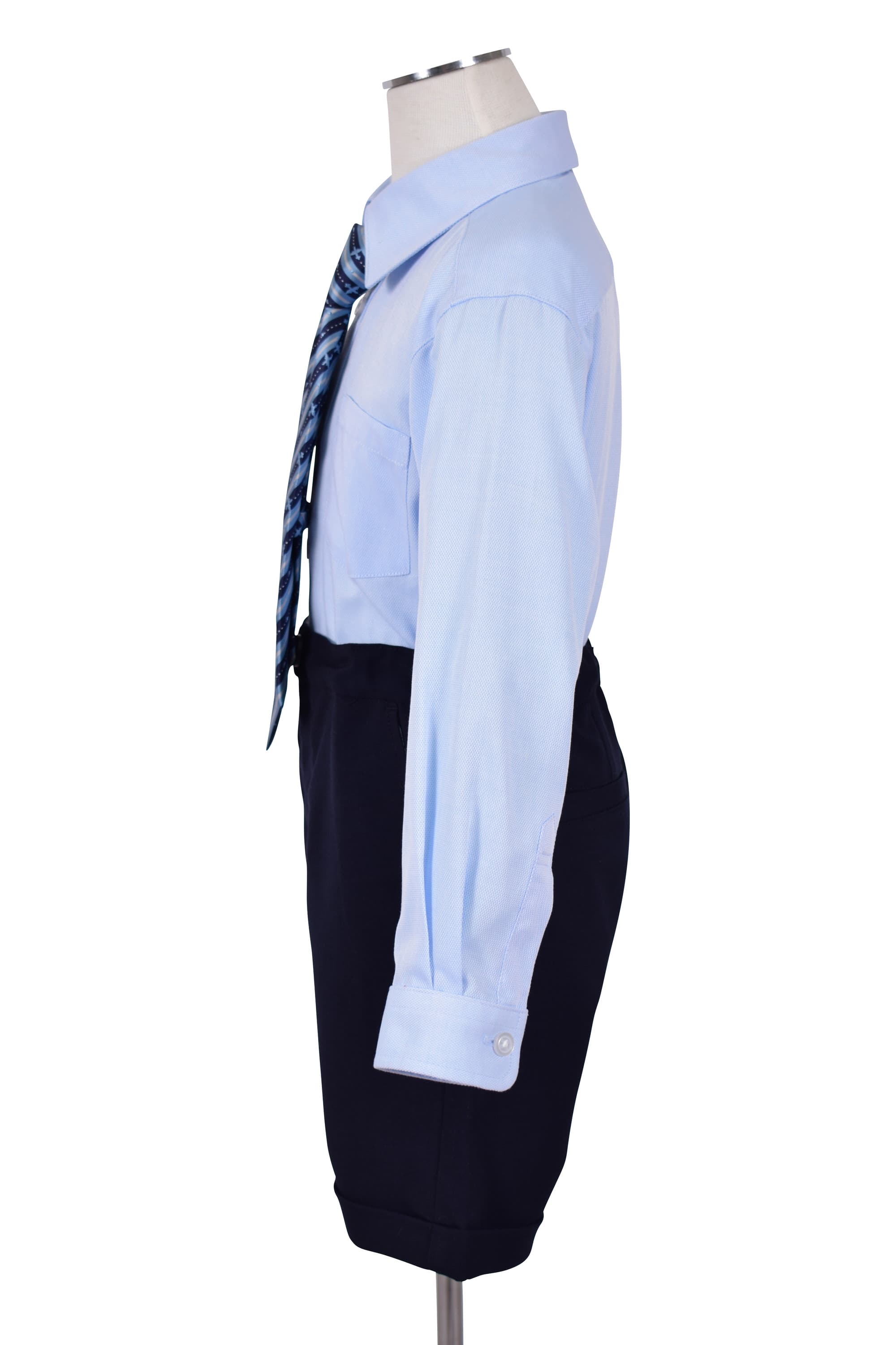 飛行機柄ネクタイ×ネイビースーツセット