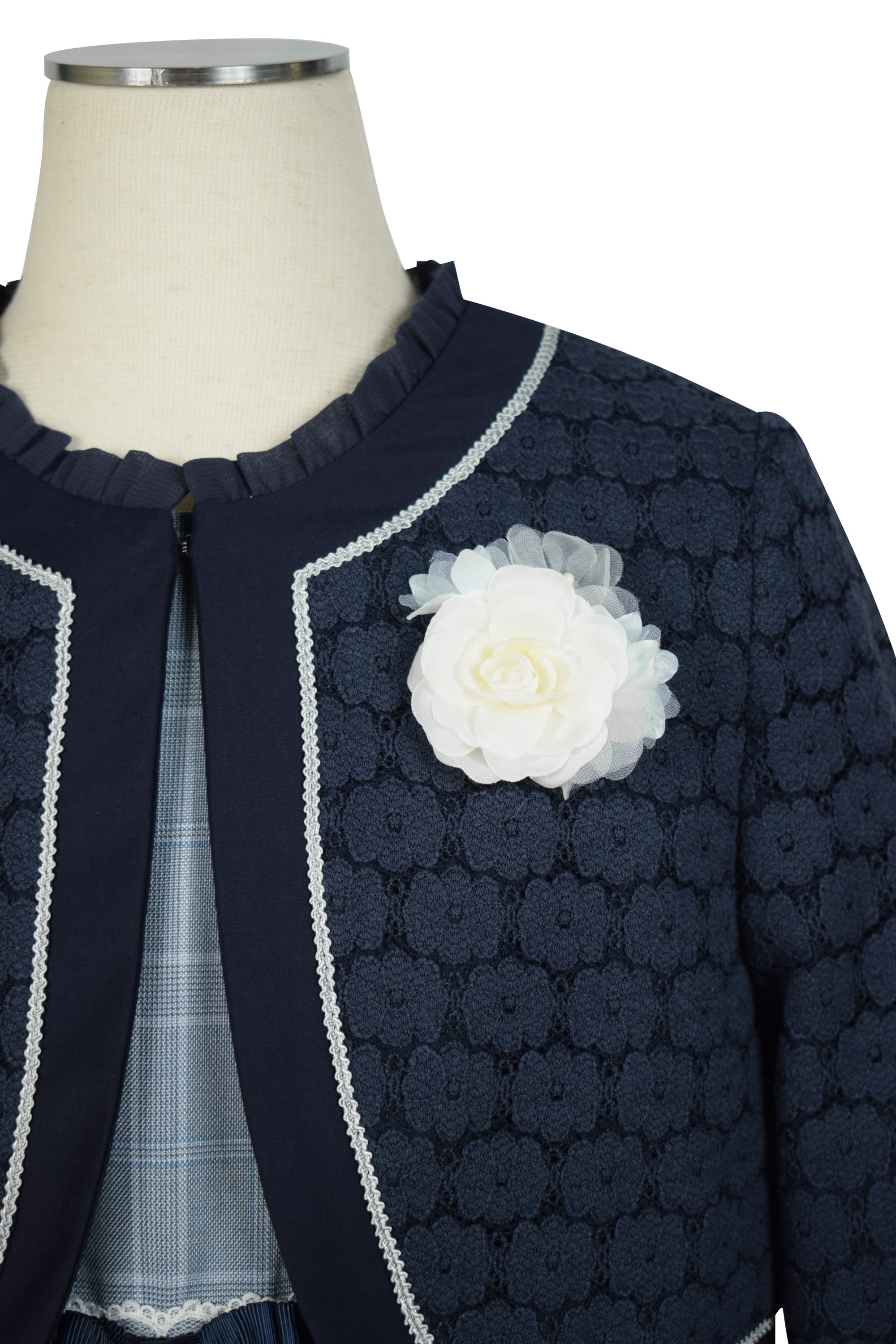 プリーツ清楚ブルーグレーワンピースセット