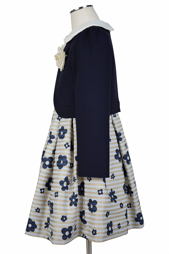 デイジープリントネイビーワンピースセット